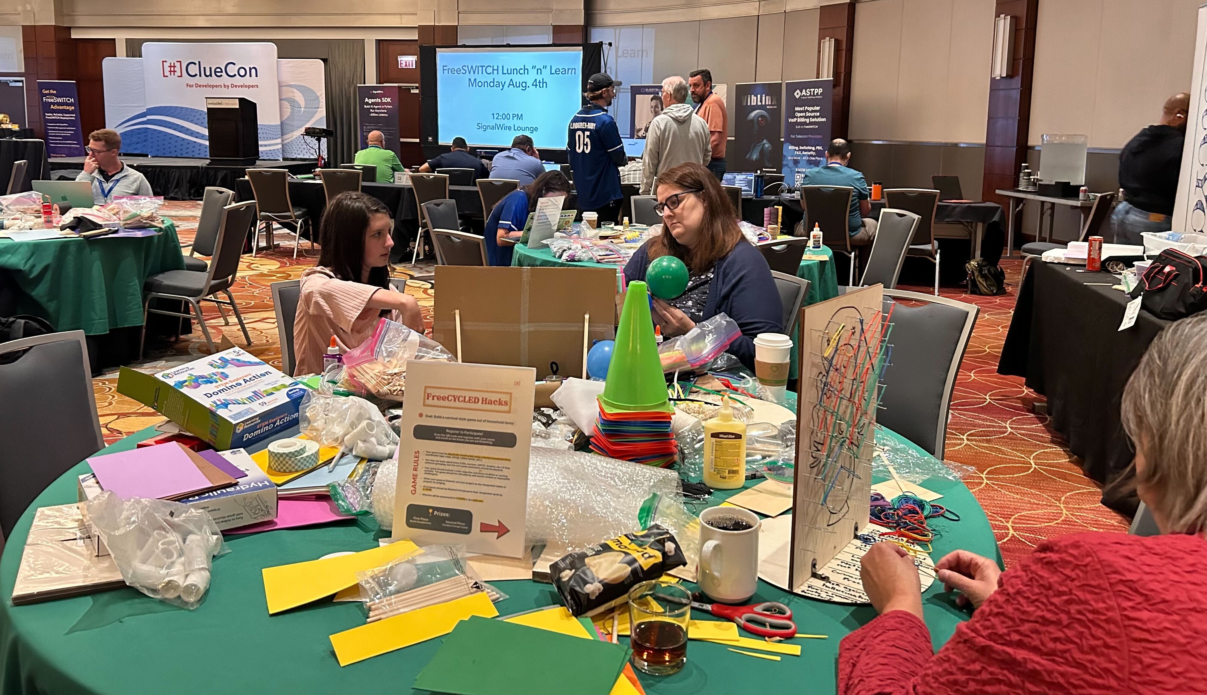 Builders hard at work during the Coder Games