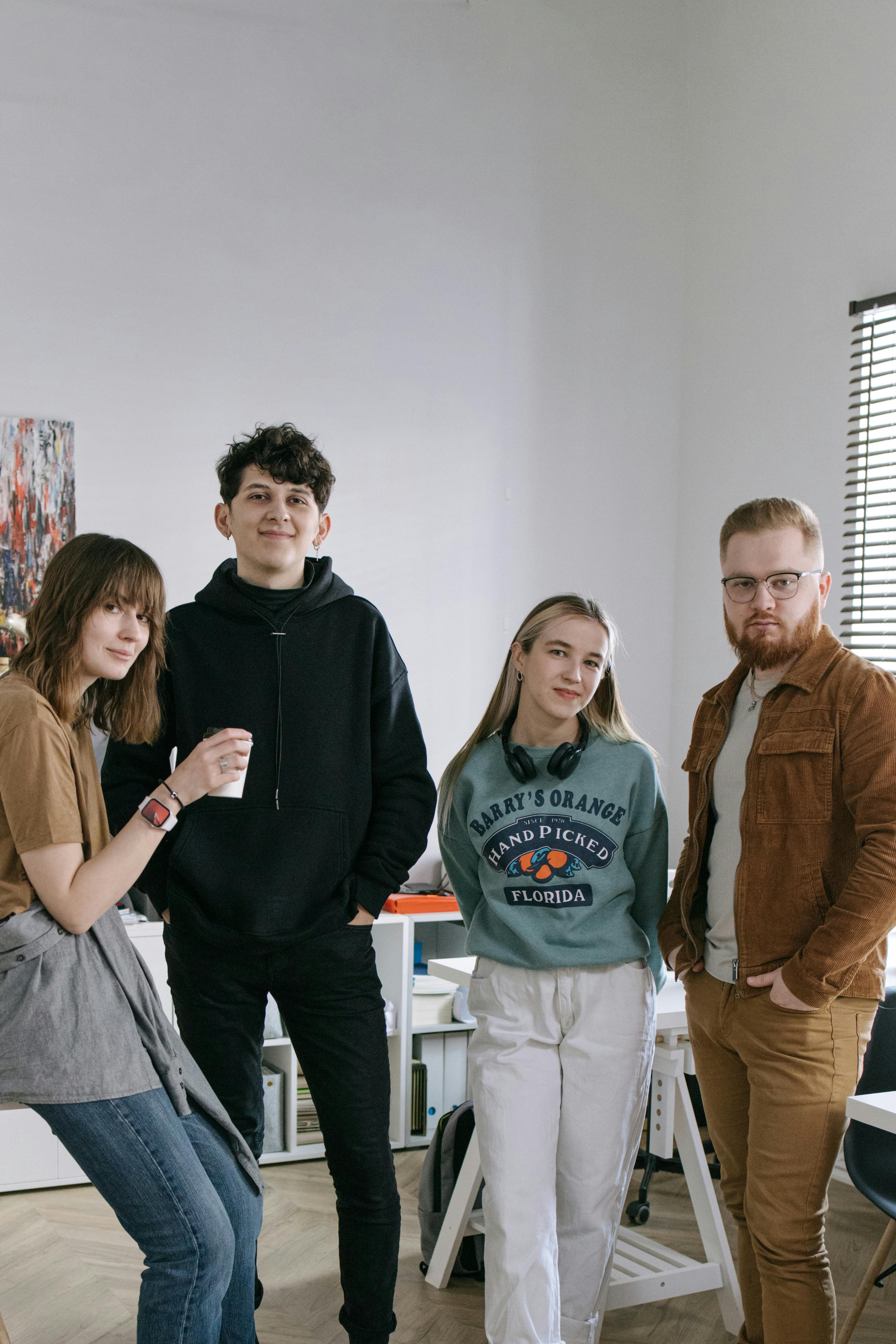 Casual group portrait in office