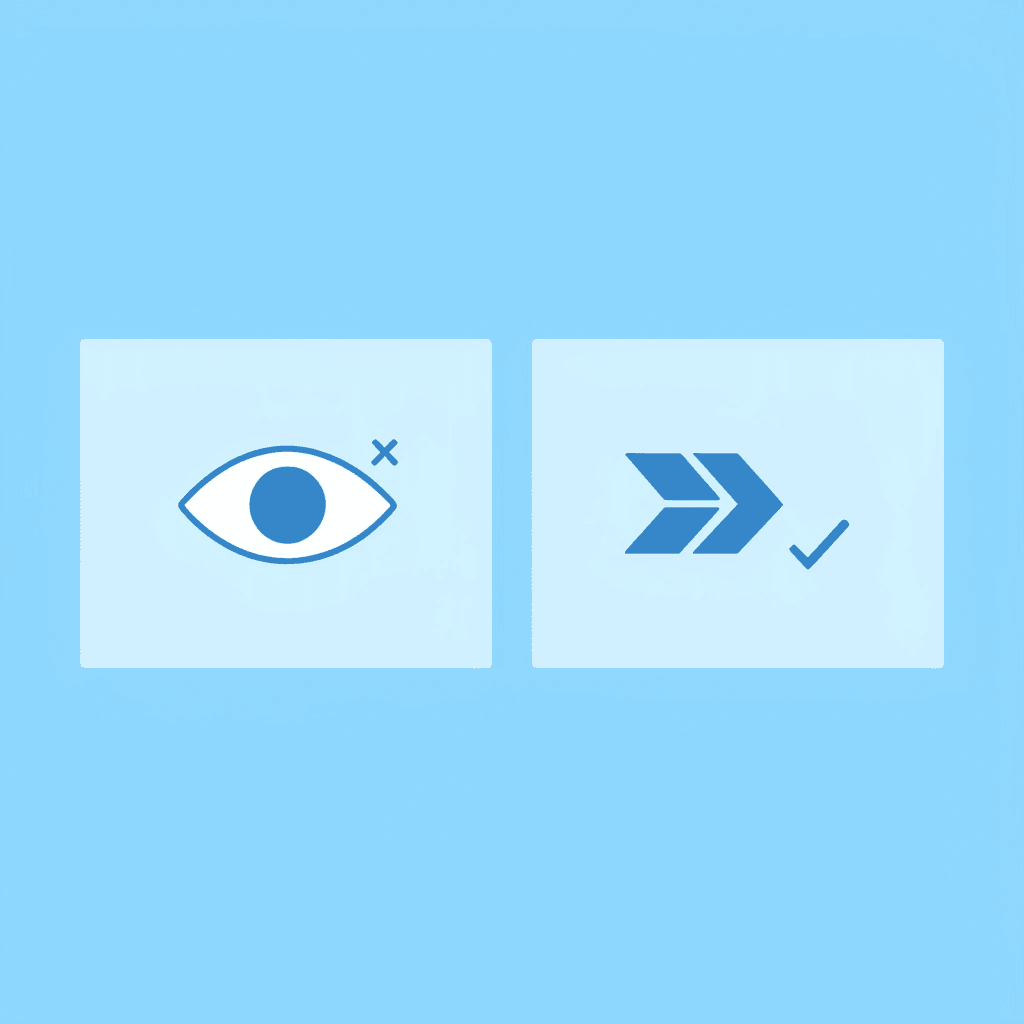 Before: Parent directing child's play. After: Parent observing child's independent play with a checkmark