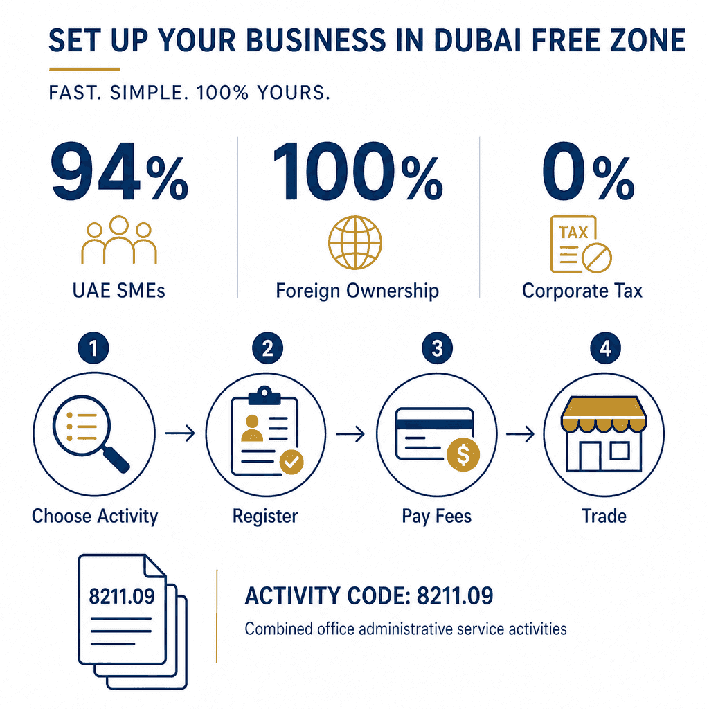Infographic: Administrative Services For Businessmen Business License in Dubai