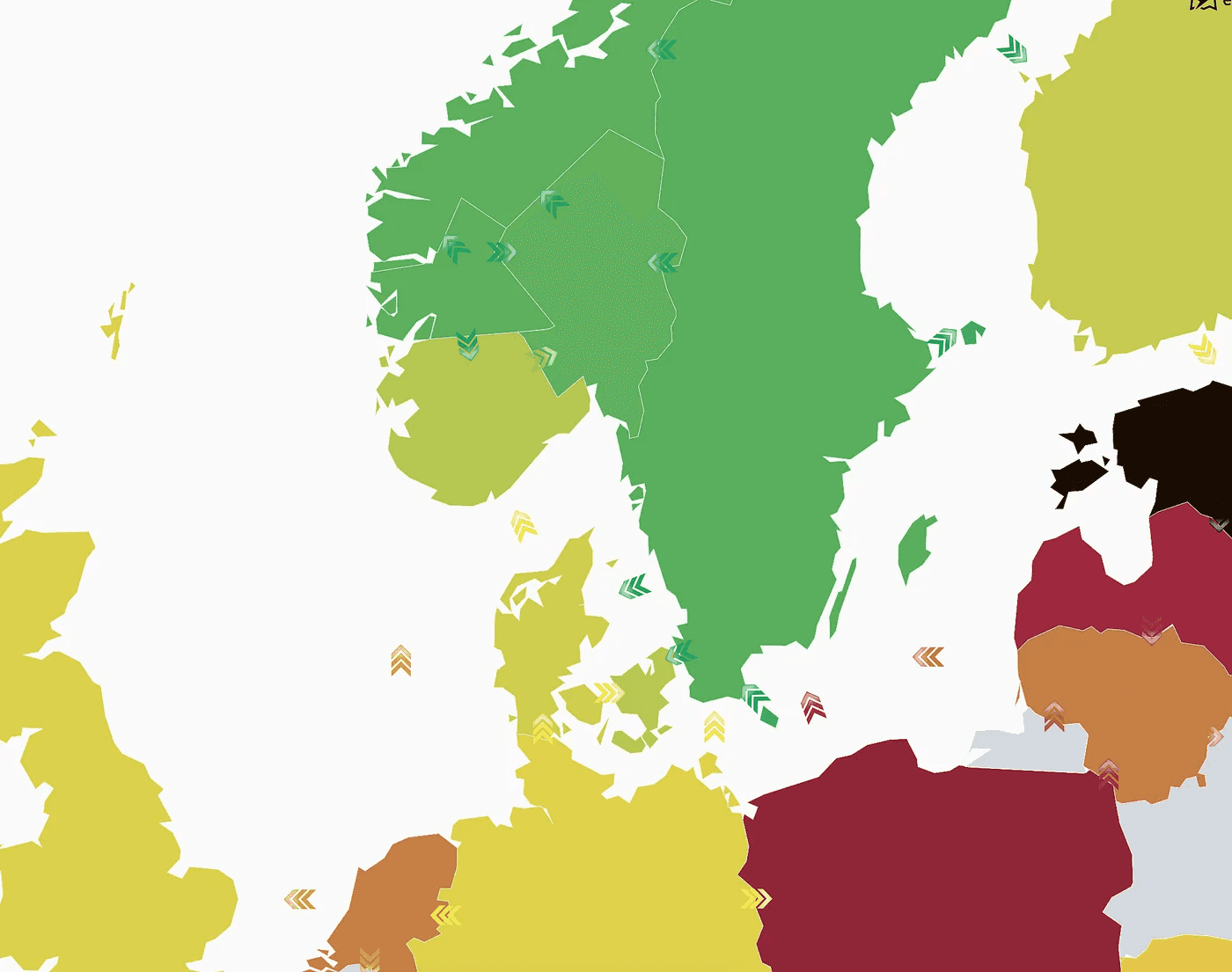 In this particular example, Eastern Denmark imports from West Denmark, which imports from Germany. It also imports from Sweden which imports from Poland and Lithuania, the latter which also imports from Poland.. whew!