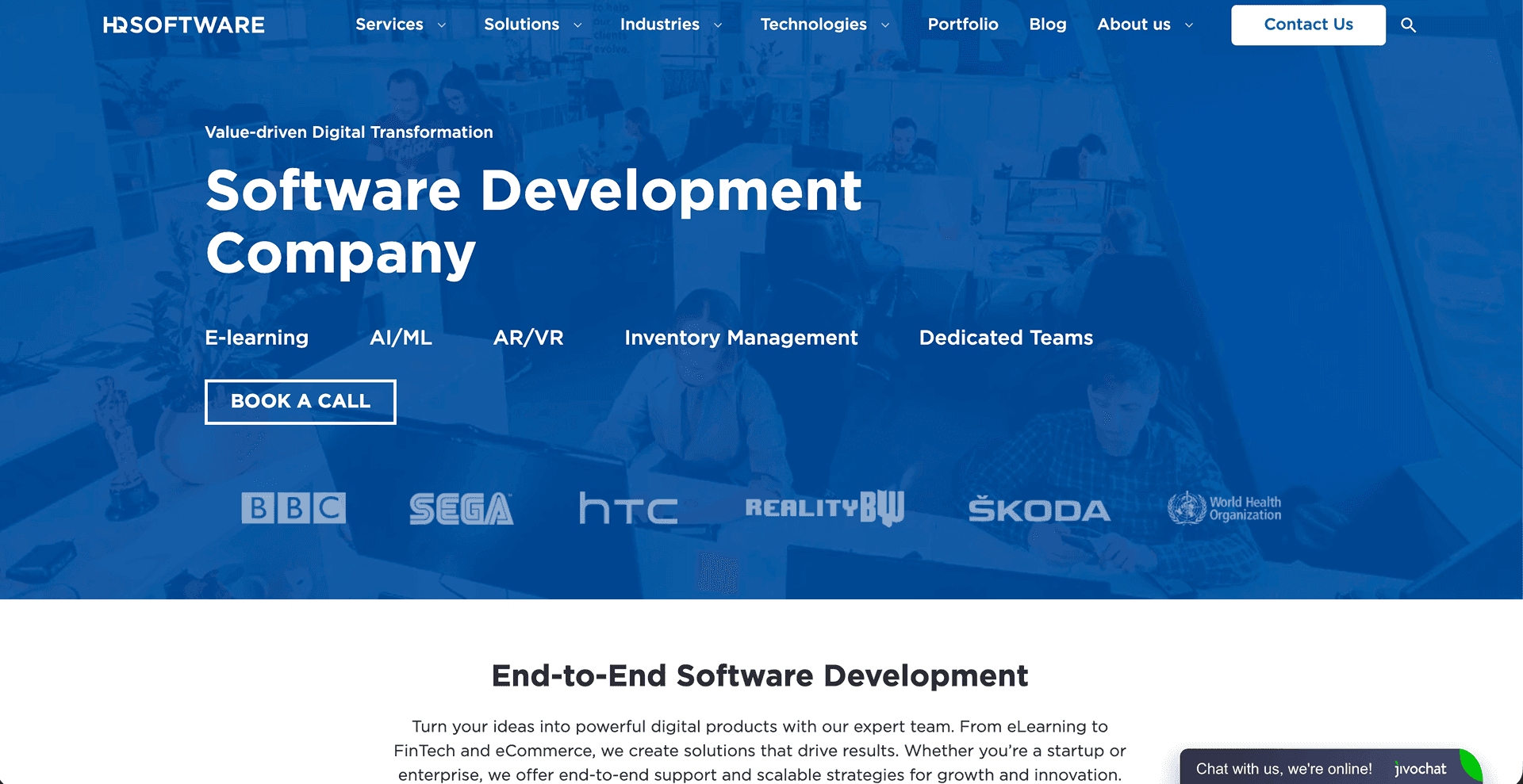 HQSoftware Website Home Page.