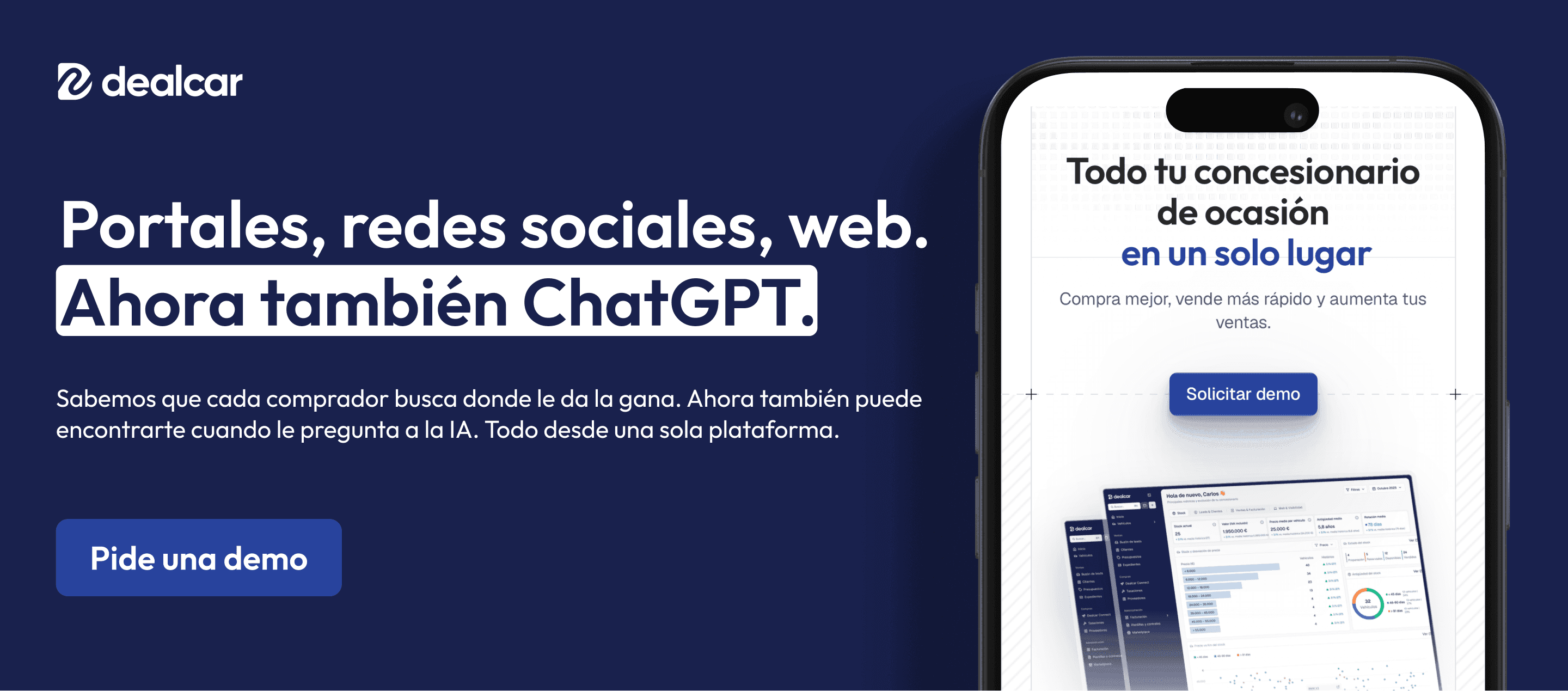 Dealcar publica tu stock en portales, redes sociales, tu web y ahora también en ChatGPT