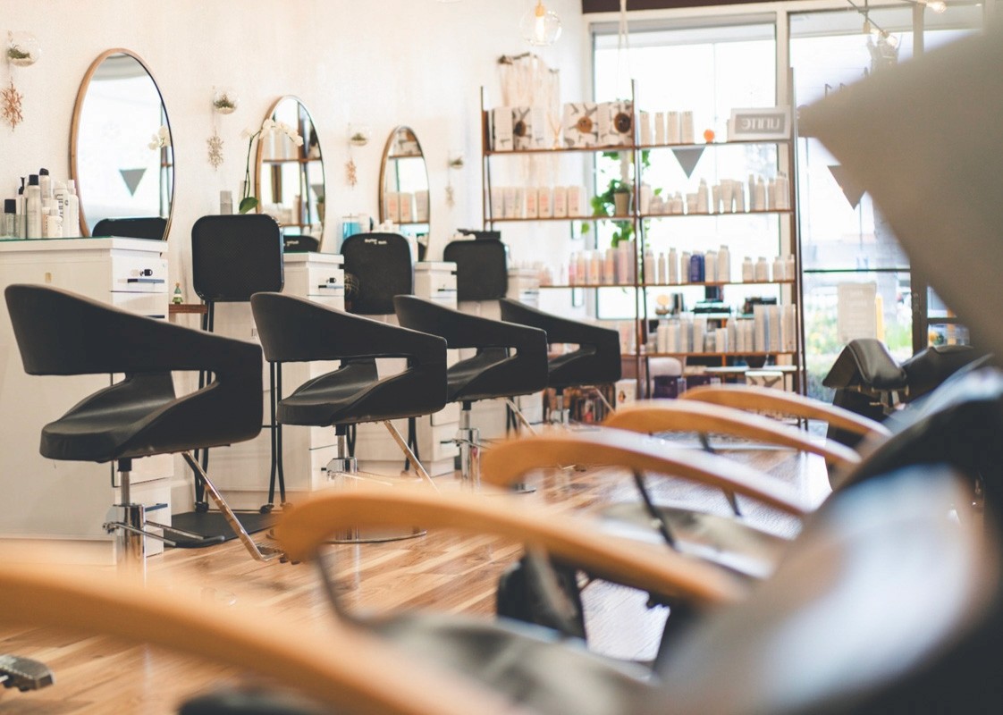 Interior of Del Sol Hair Studio in Huntington Beach
