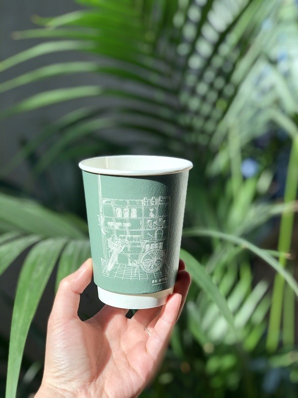 Image of a Plastic Free Cup which As One Restaurant are using to be a sustainable restaurant in Dublin City