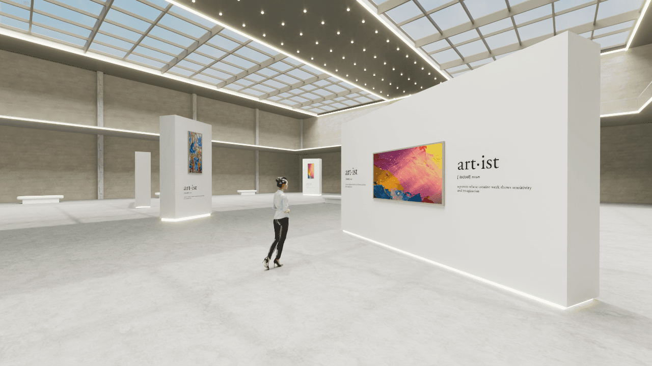 3D render of the virtual art gallery