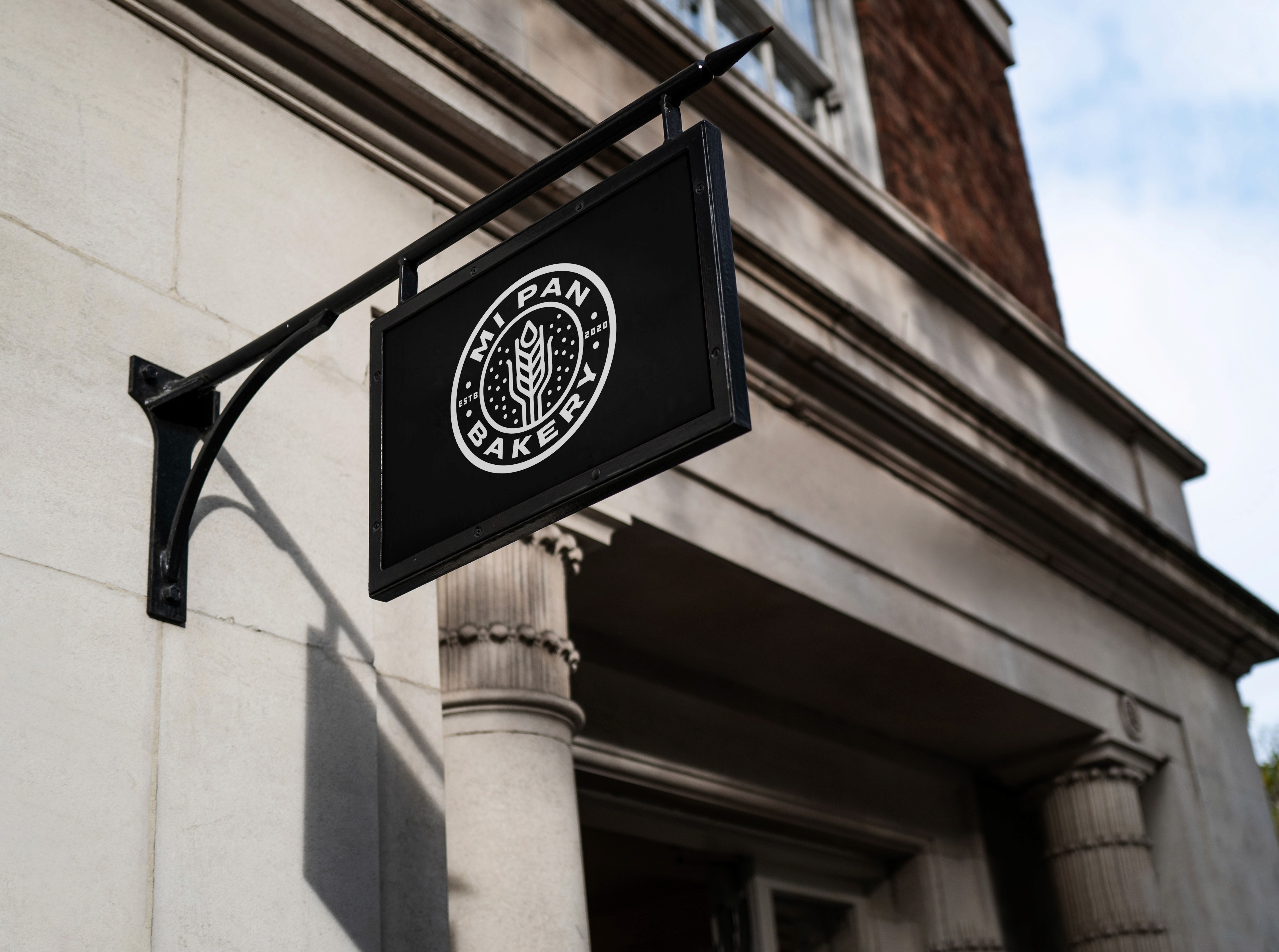 Mi Pan Bakery black t-shirt with circular logo