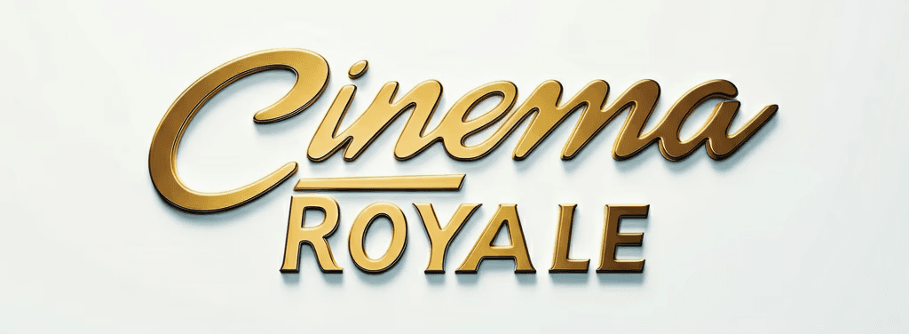 logo for "Cinema Royale", pure white background