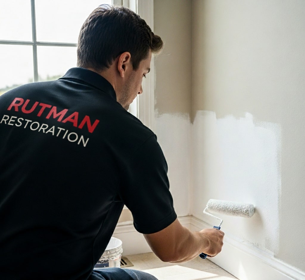 Odor sealing primer applied to walls during fire damage restoration