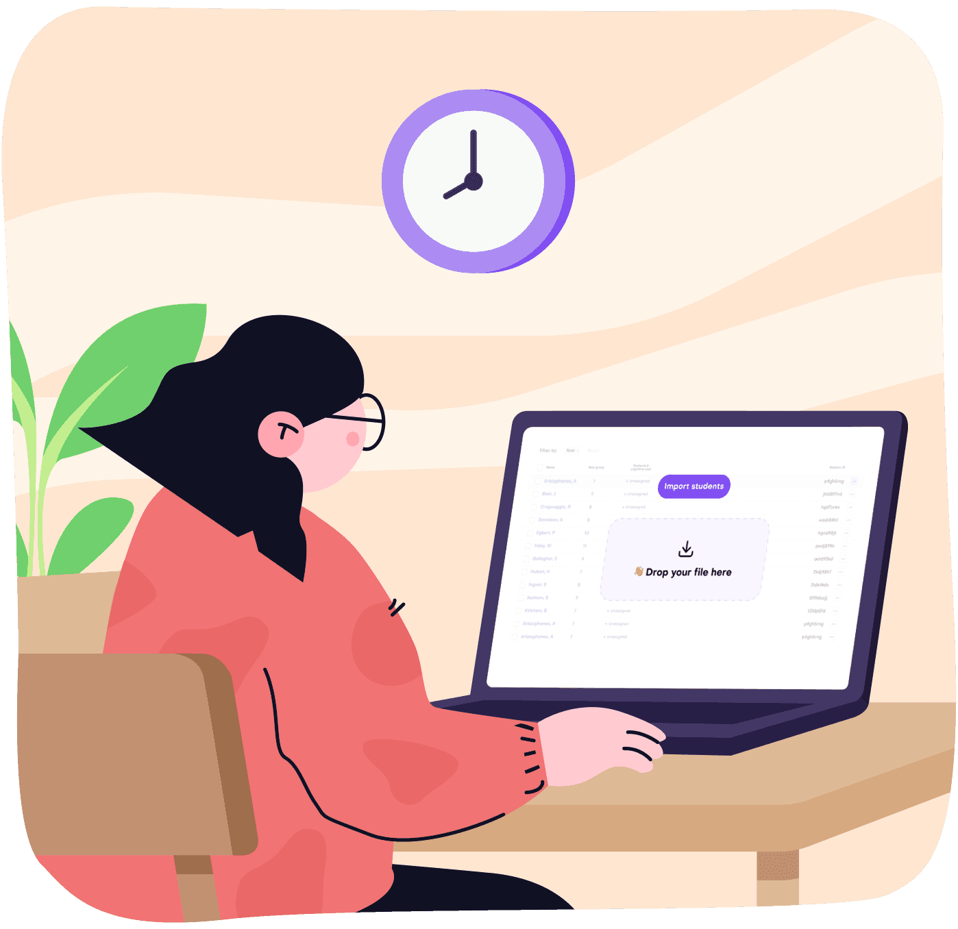 Teacher easily adding all students to the test