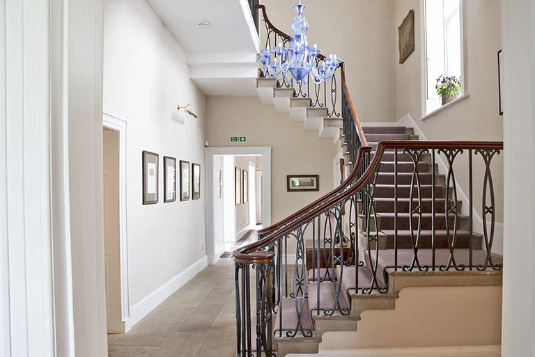 Hartingtons Heritage Tours hotel, Darley House, hallway and stairs