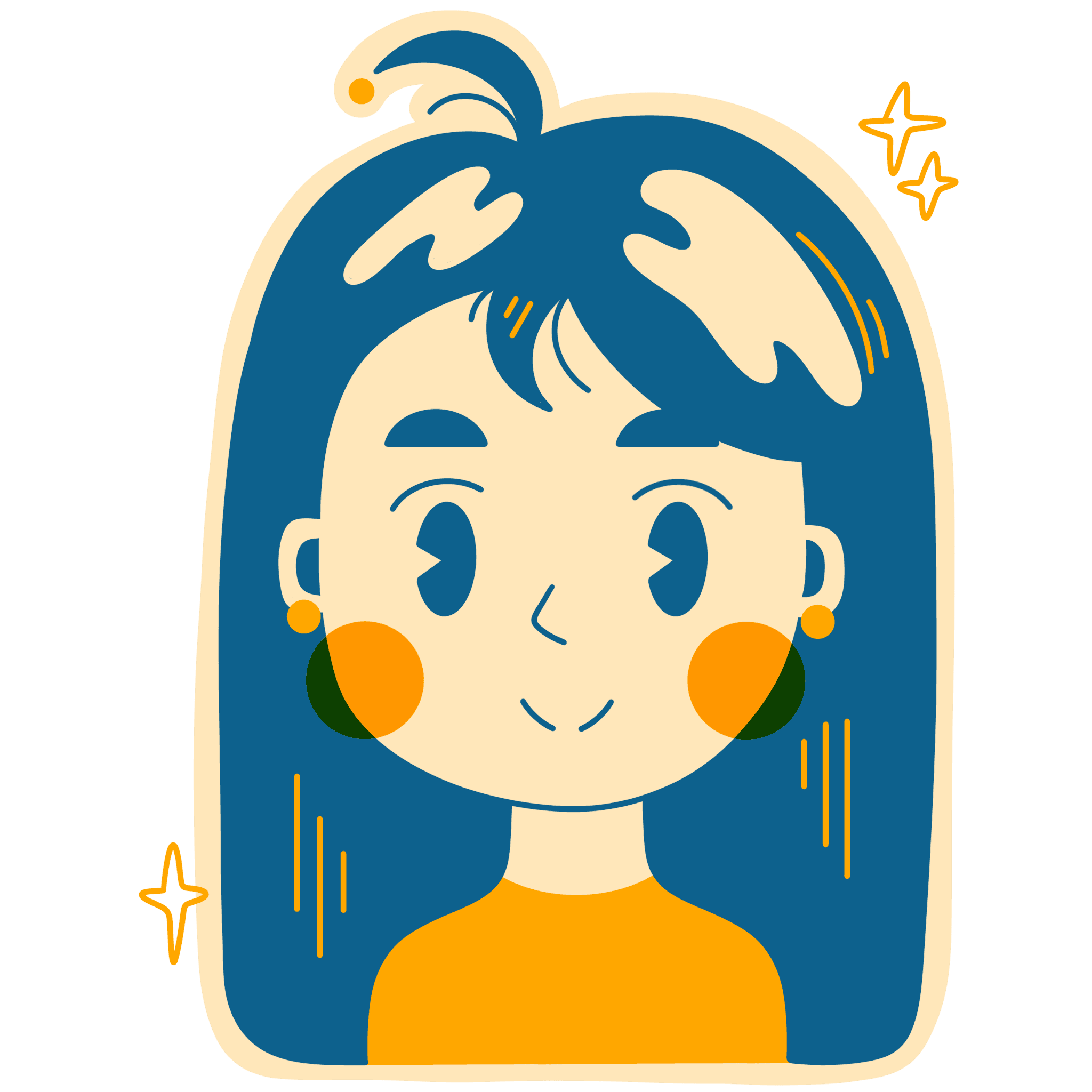 A young girl smiling