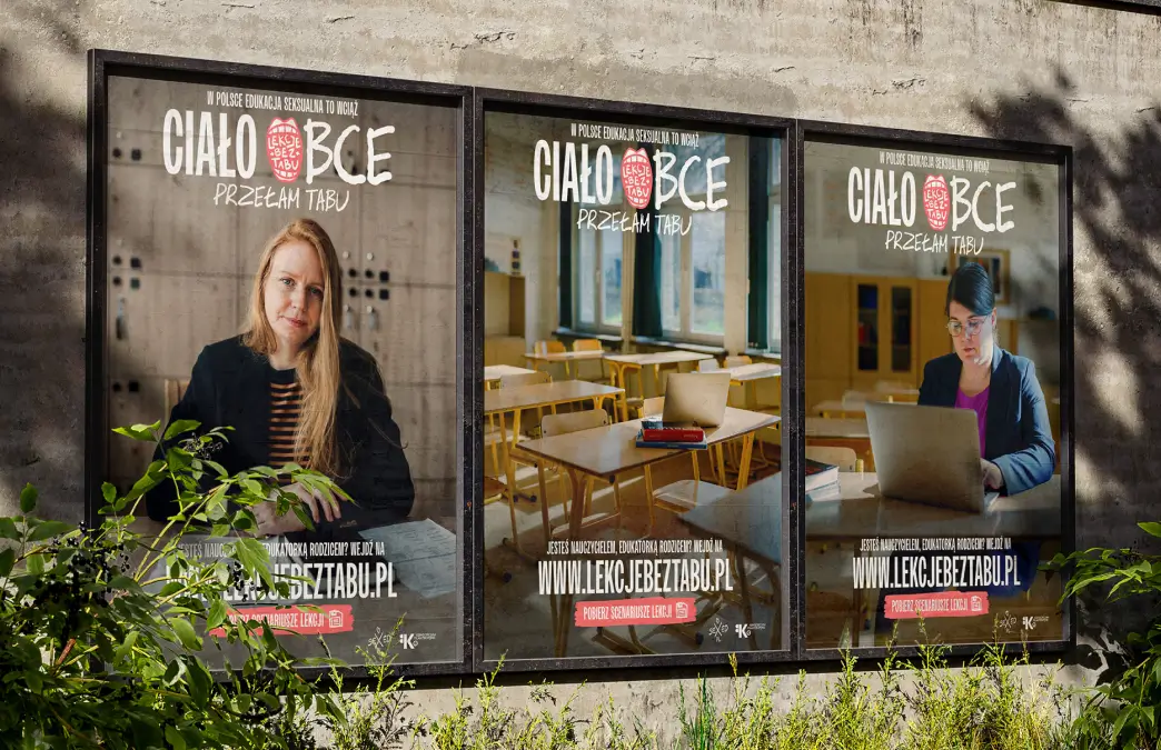 Plakaty kampanii edukacyjnej Ciało obce przełam tabu