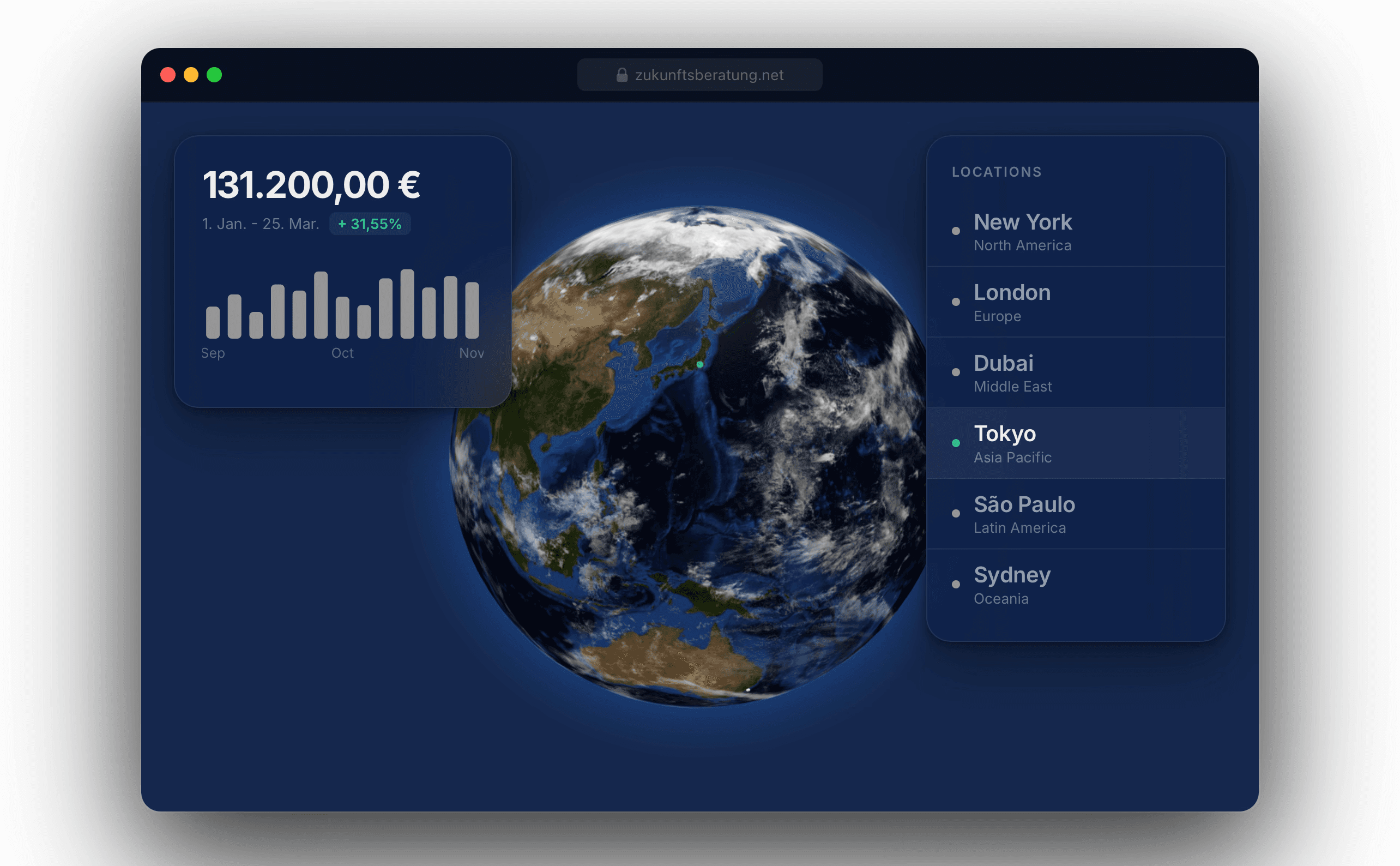 Custom Framer Component: Globe Dashboard Komponente