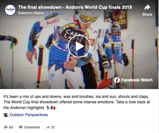 Vidéo prise par Outdoor Perspectives publié sur le Facebook Salomon Alpine 