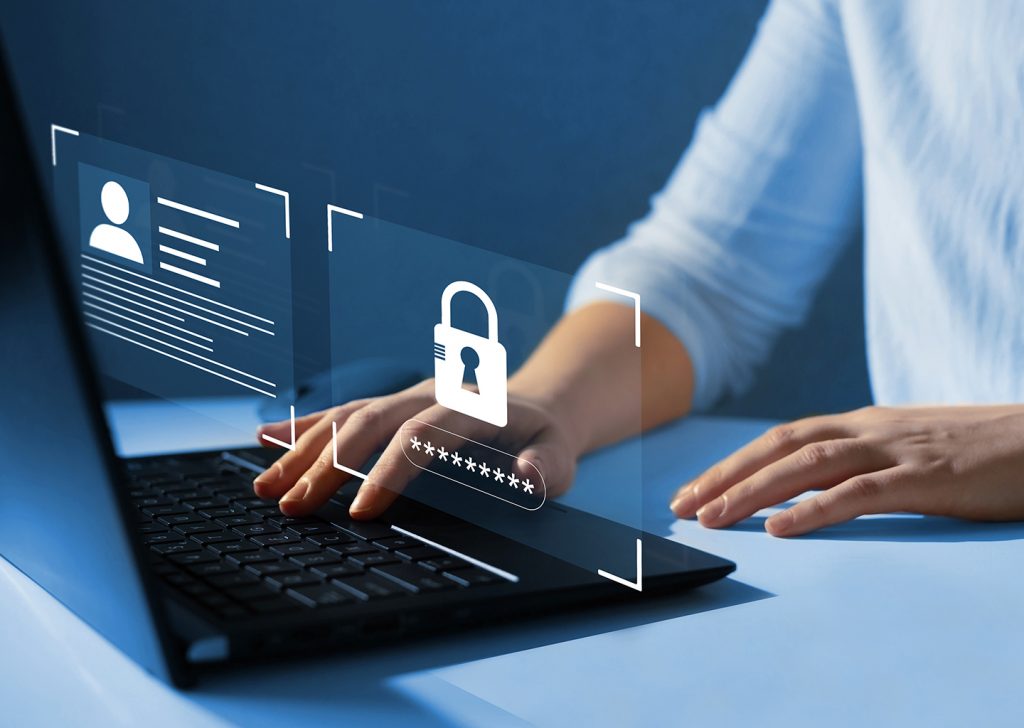 Icona del lucchetto e cartella documenti a rappresentare la protezione dei dati aziendali in tema di malattia e privacy