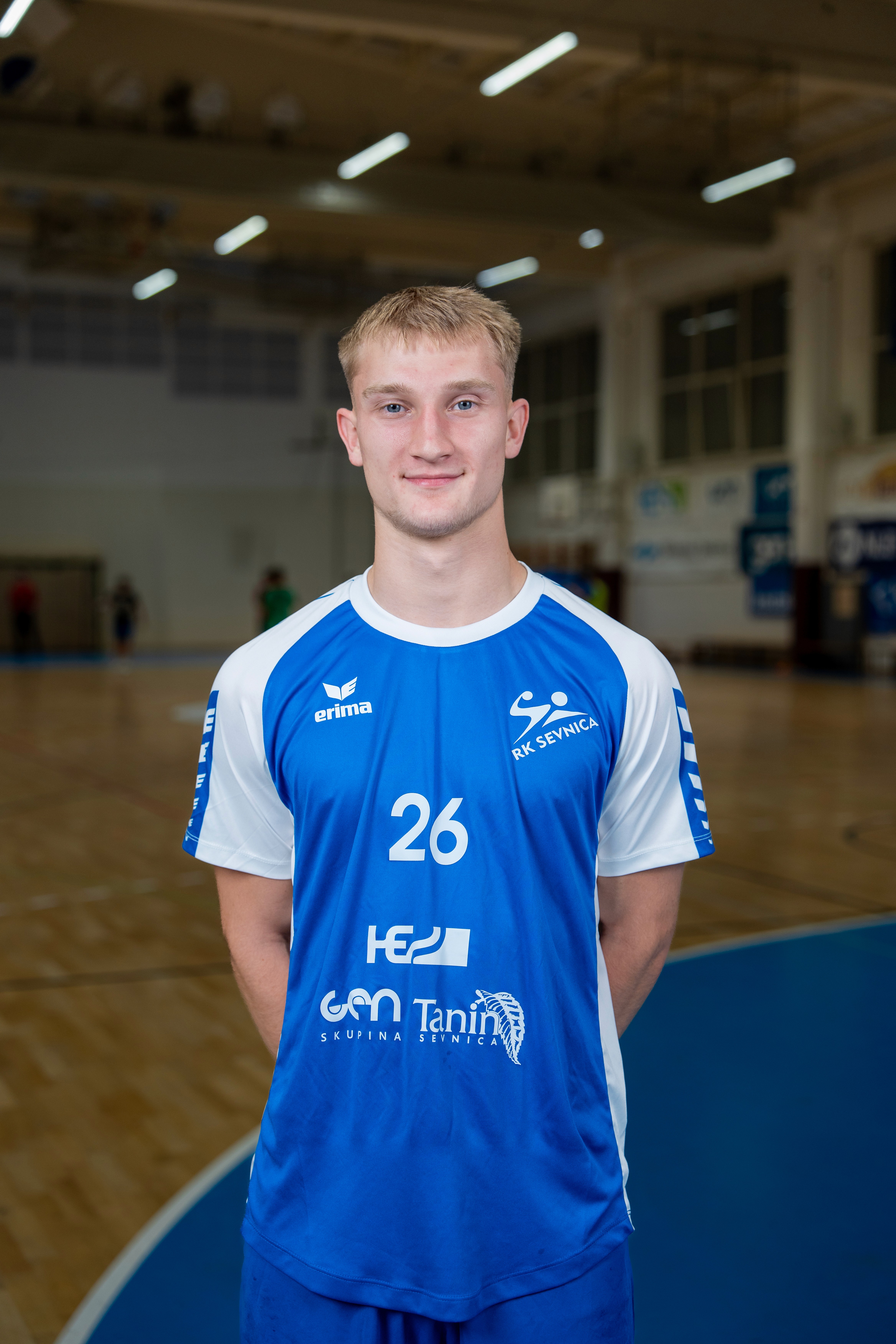 Handball player posing for the camera shot
