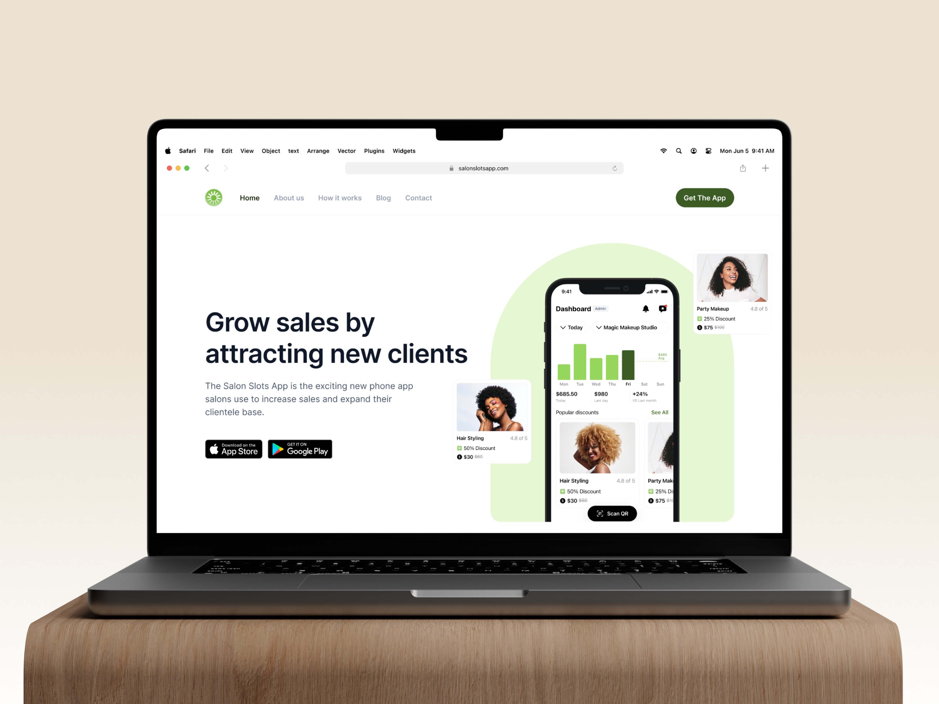 website design mockup
