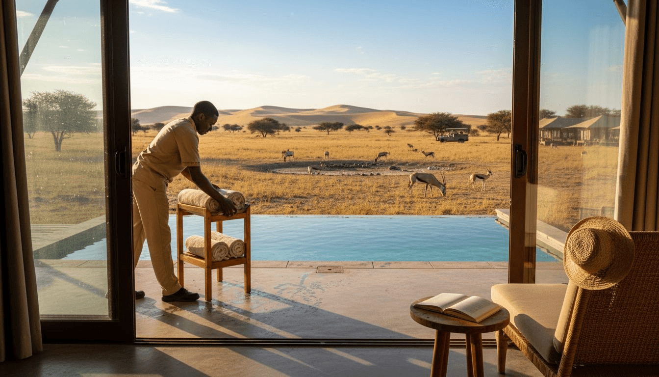 Luxury safari lodge with plunge pool in Namibia
