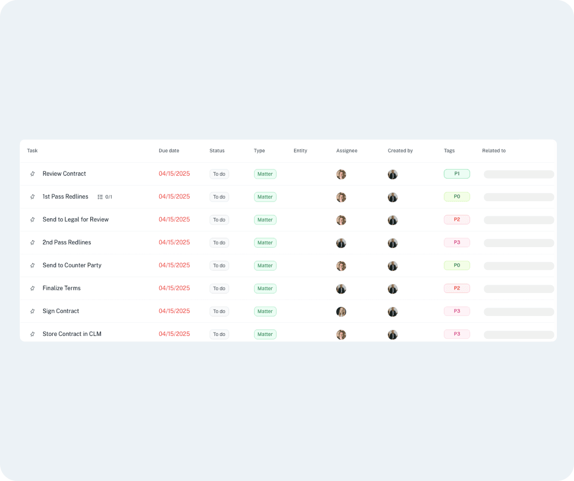 Matter management assignment software