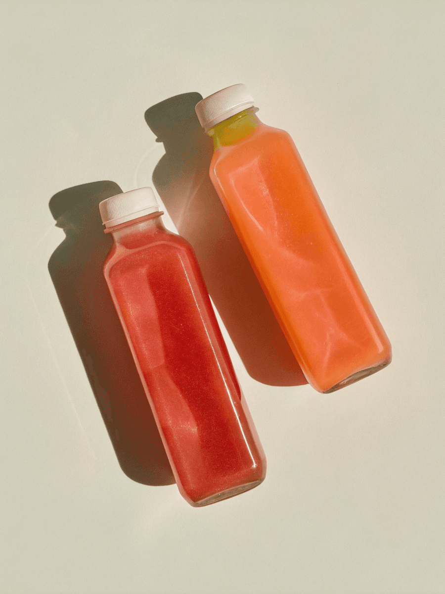 2 juice bottles
