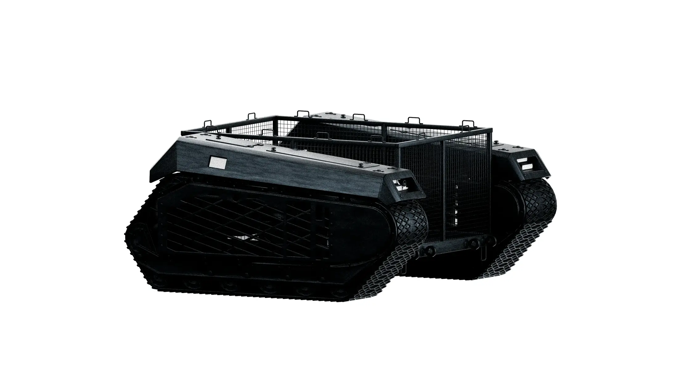 3D render of an unmanned ground vehicle (UGV) — BotBlox embedded networking for autonomous inspection in harsh industrial environments
