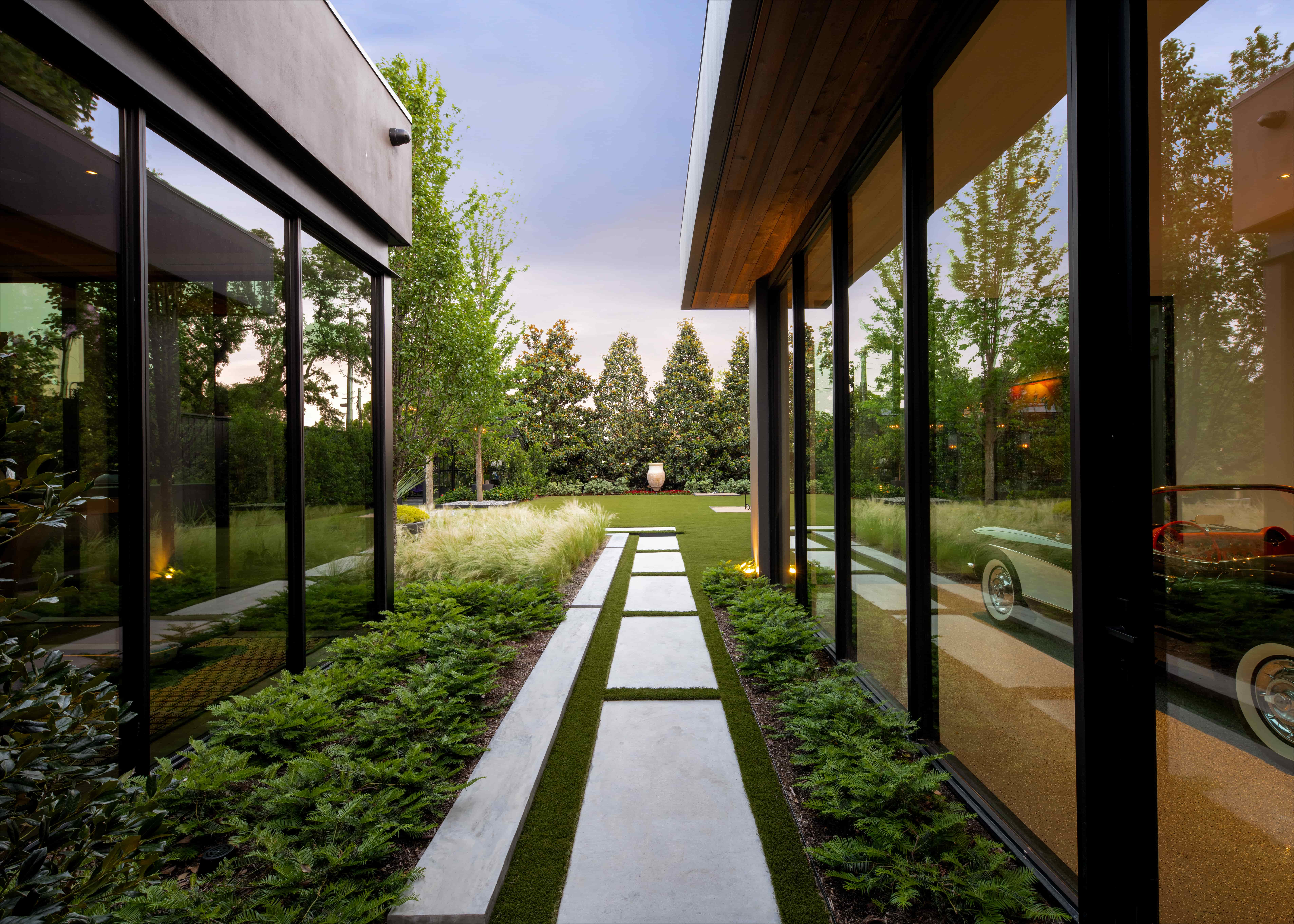 Luxury landscape design on a Preston Hollow TX estate by Blount Designs
