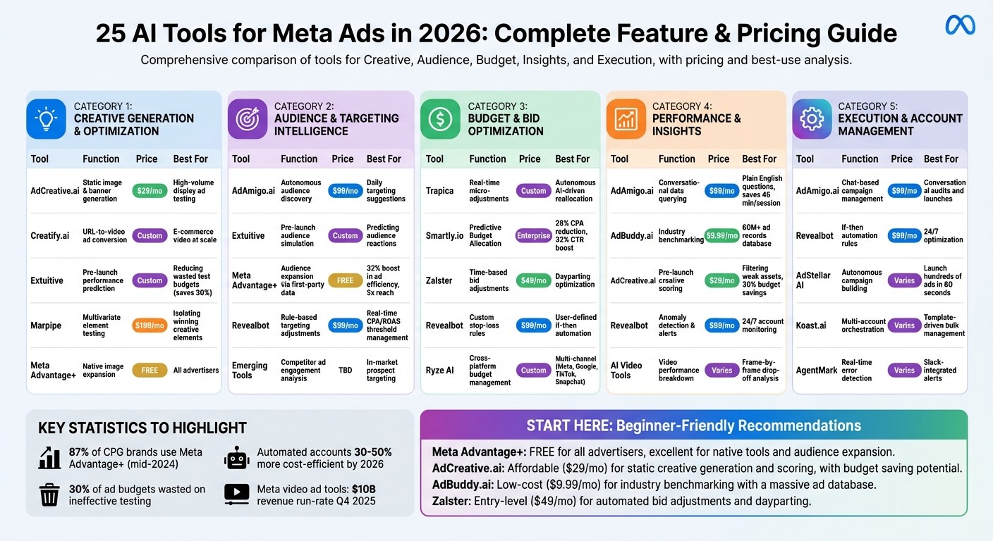 25 AI Tools for Meta Ads: Features, Pricing, and Use Cases Comparison