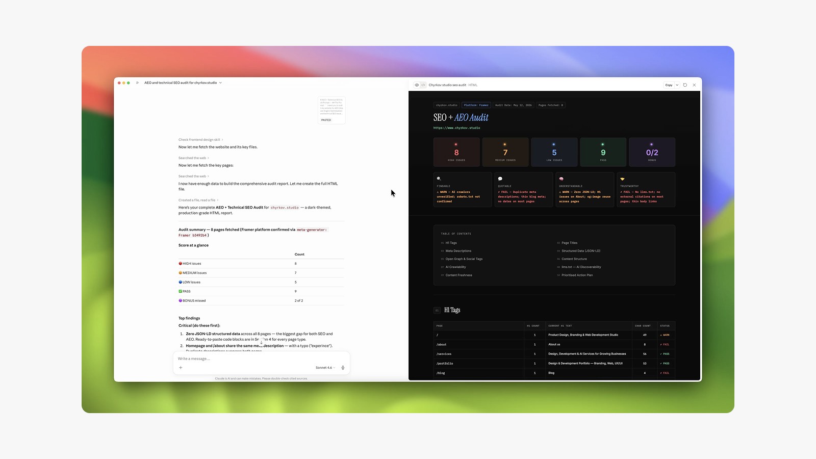 The Prompt That Builds a Full Website Audit Report
