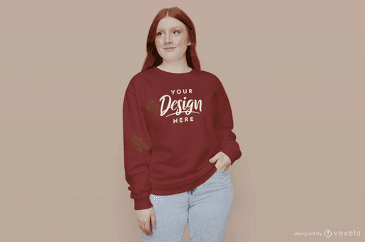 redhead woman mockup