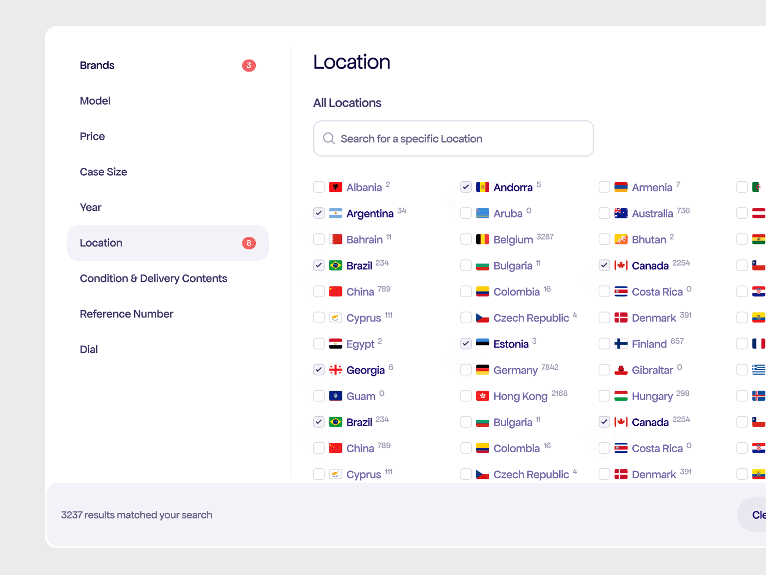 trusticks location filter web design