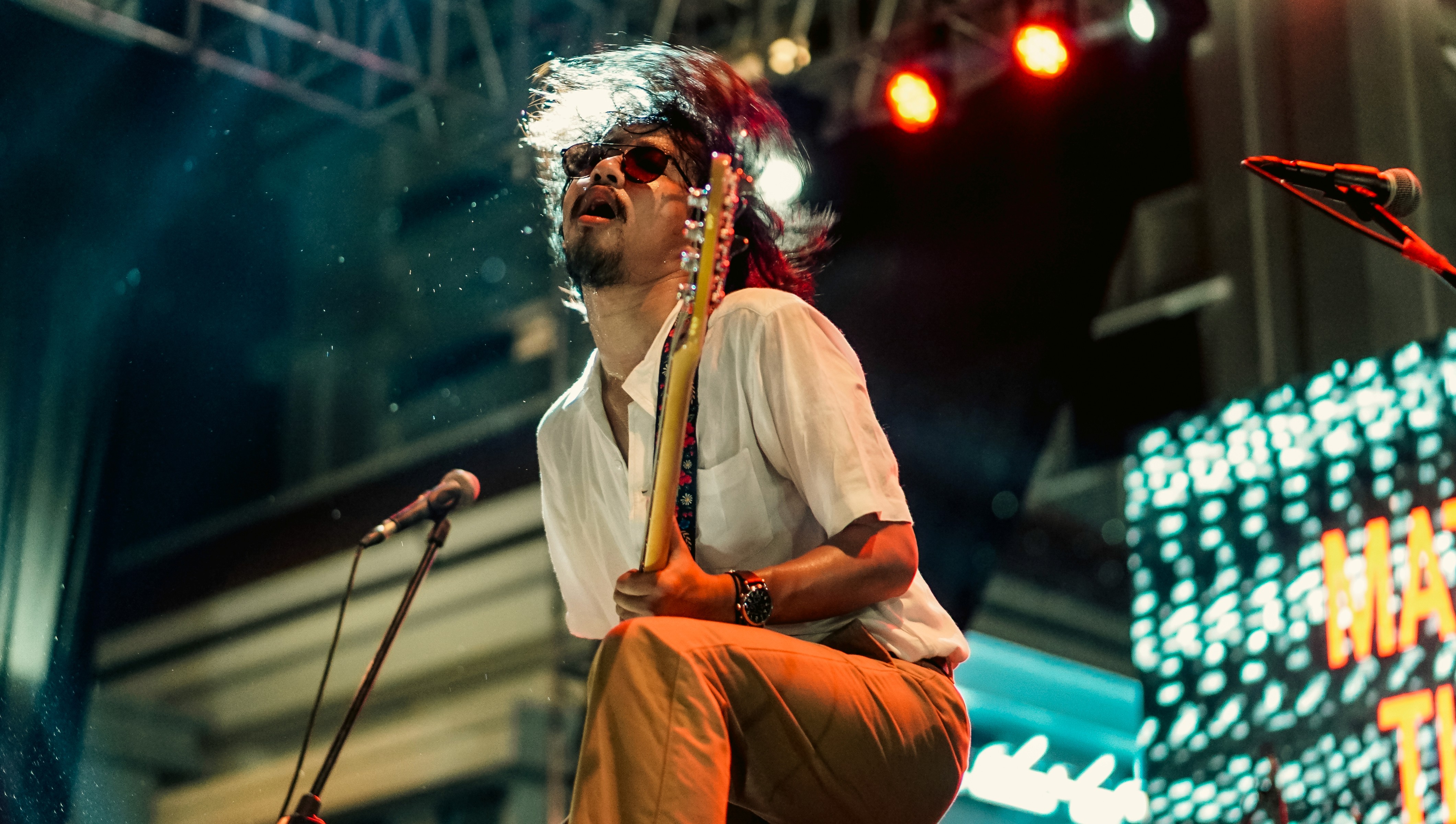 Bassist of .Feast, Perform ar Pasar Pemuda Surabaya