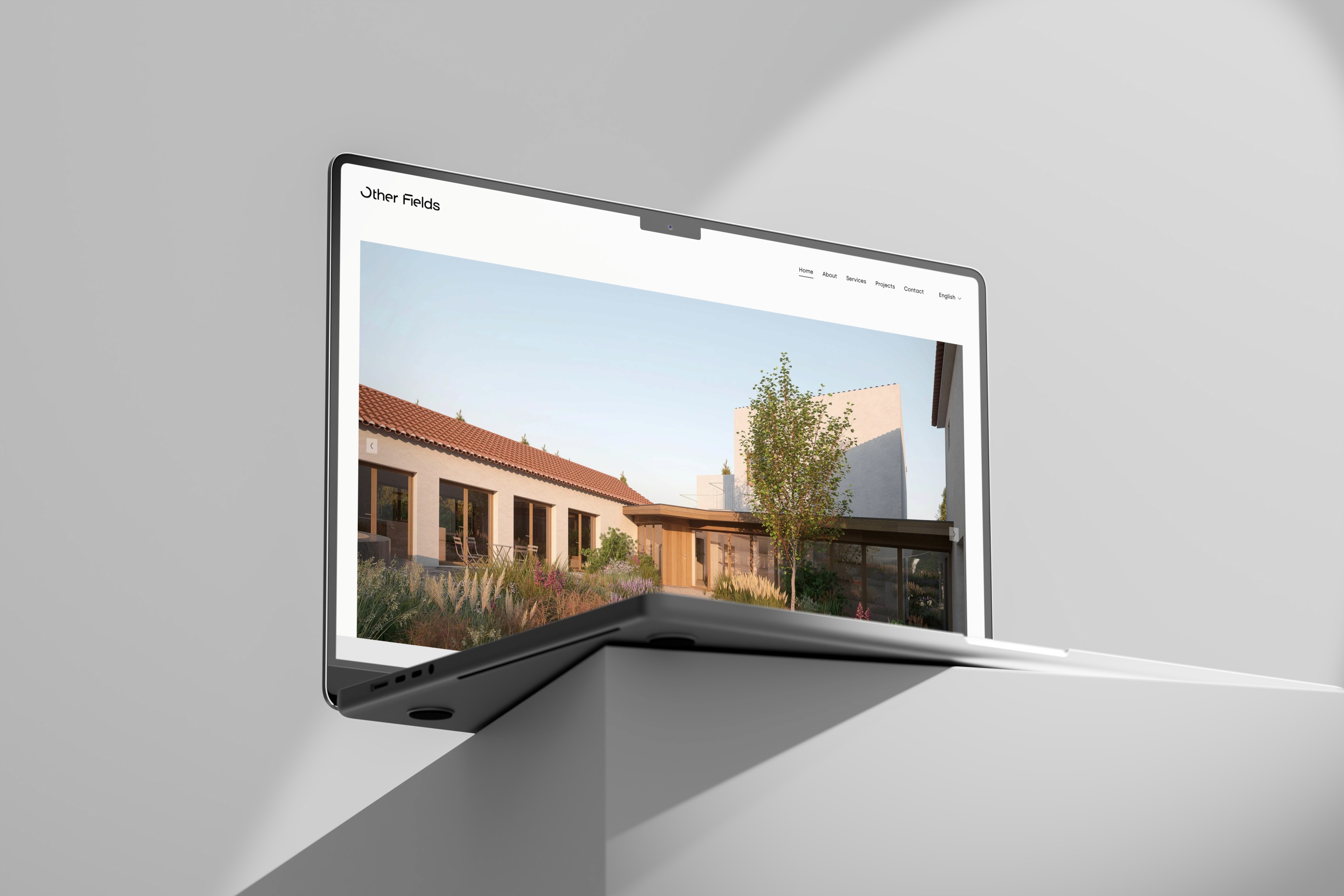 an image showing the website on a macbook of an architecture company