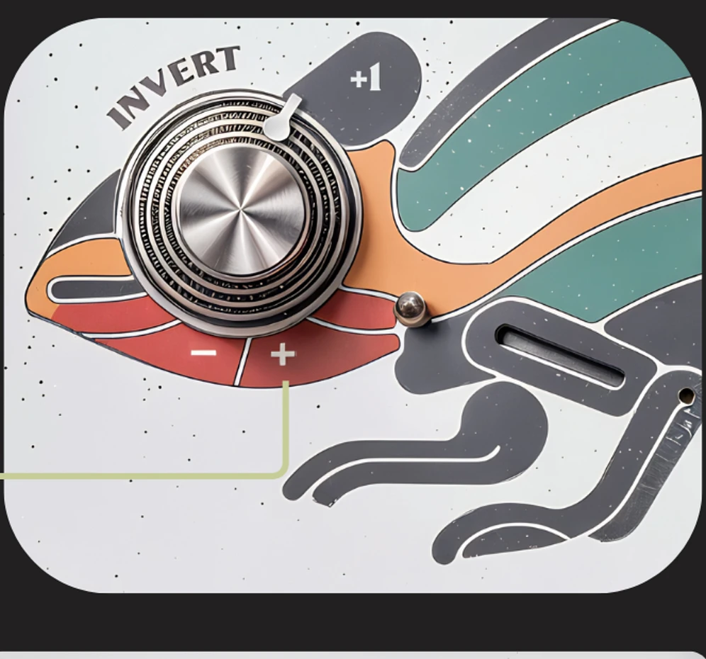 The Invert knob set to plus one