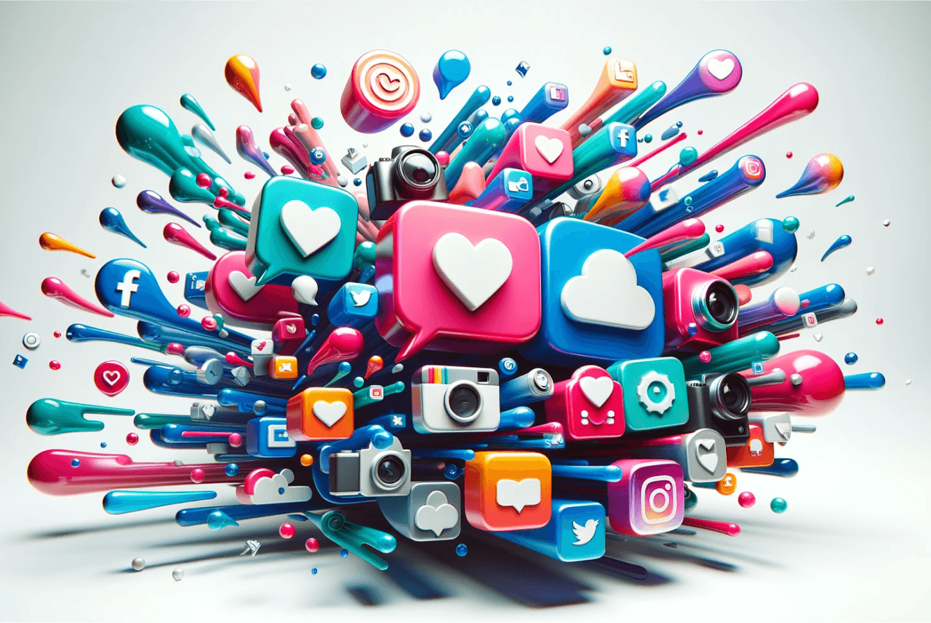 Abstract representation of social media icons