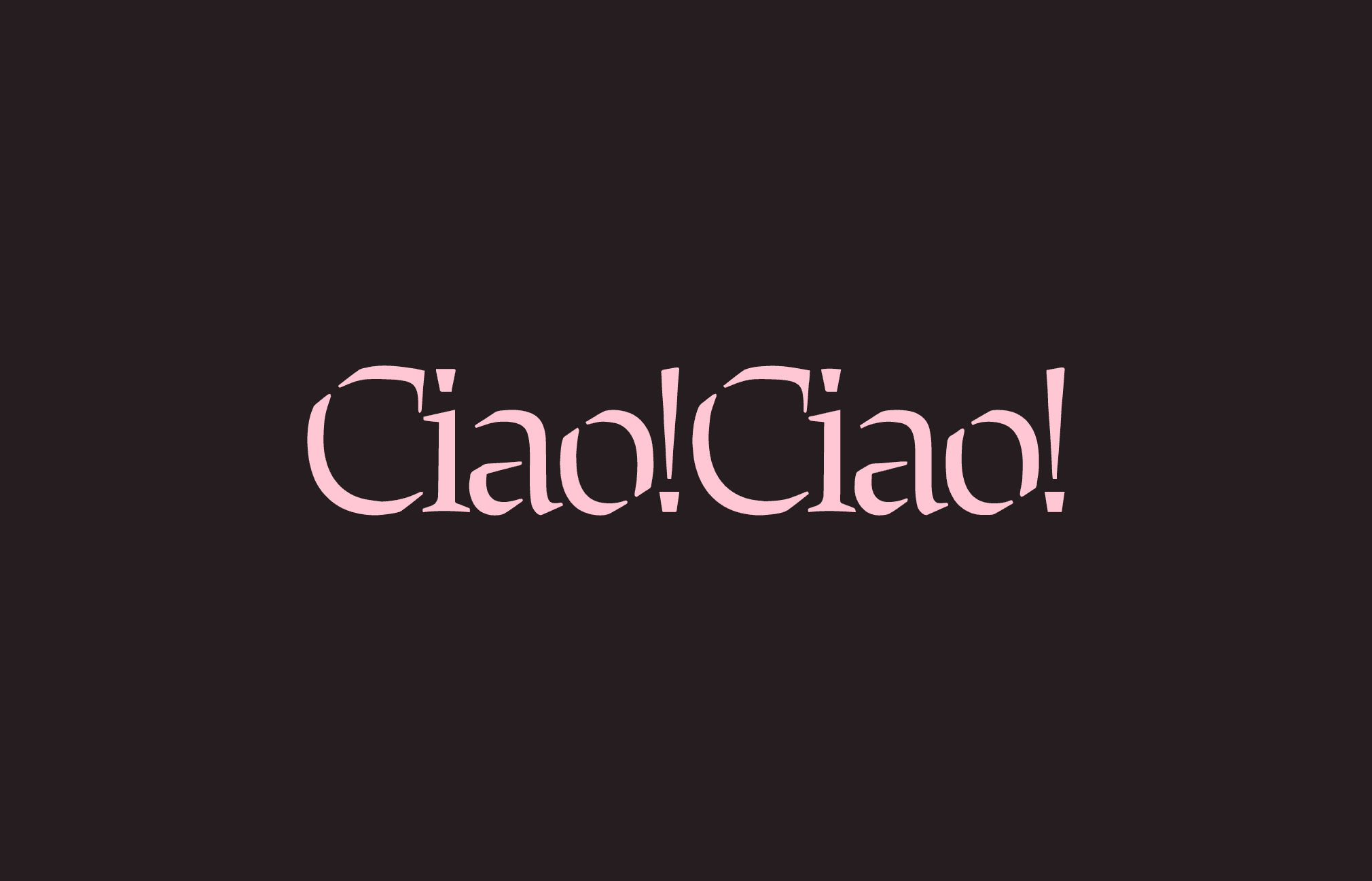 Logo Ciao Ciao sur fond bordeaux