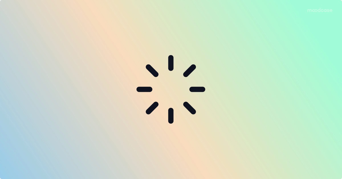 Loading icon over a pastel gradient background.
