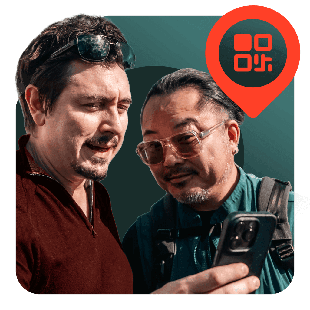 Chris & Natsuki on a phone