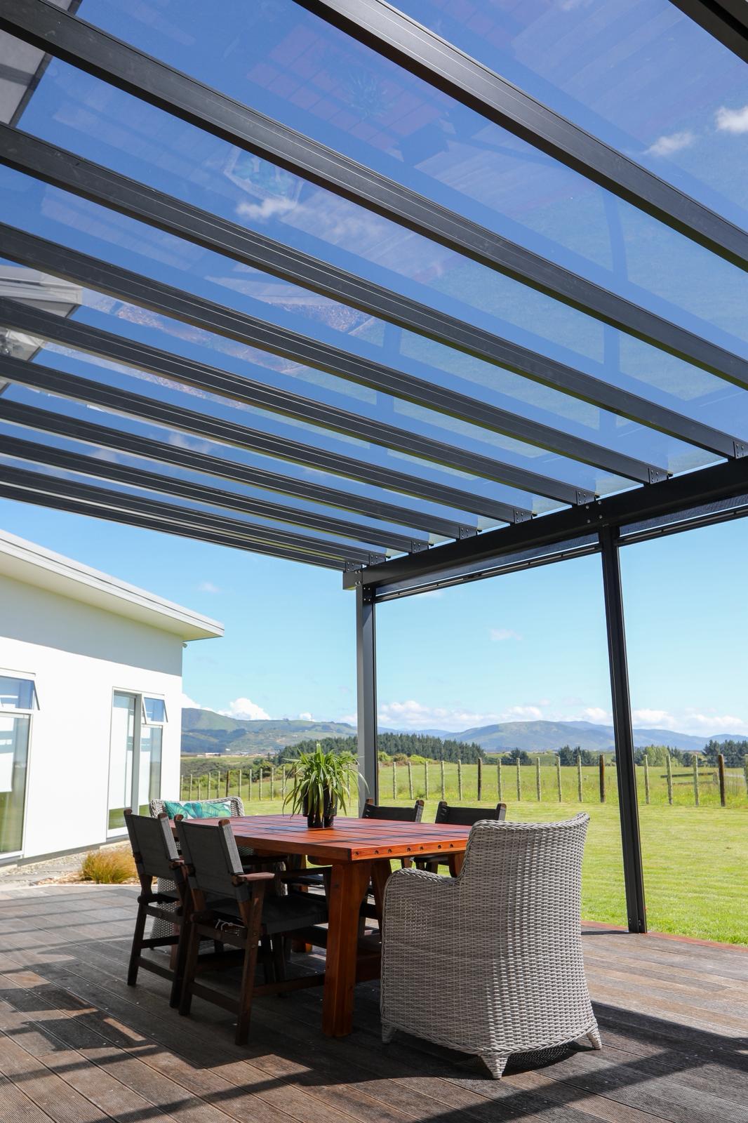 internal view of clearspan pergola