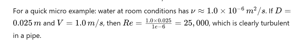  Reynolds number (Re) Example