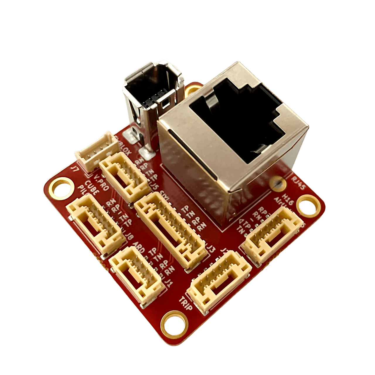 SwitchBlox cable adapter board with RJ45 jack and labelled Picoblade connectors for CubePilot, NextVision TRIP and H16 Air Unit