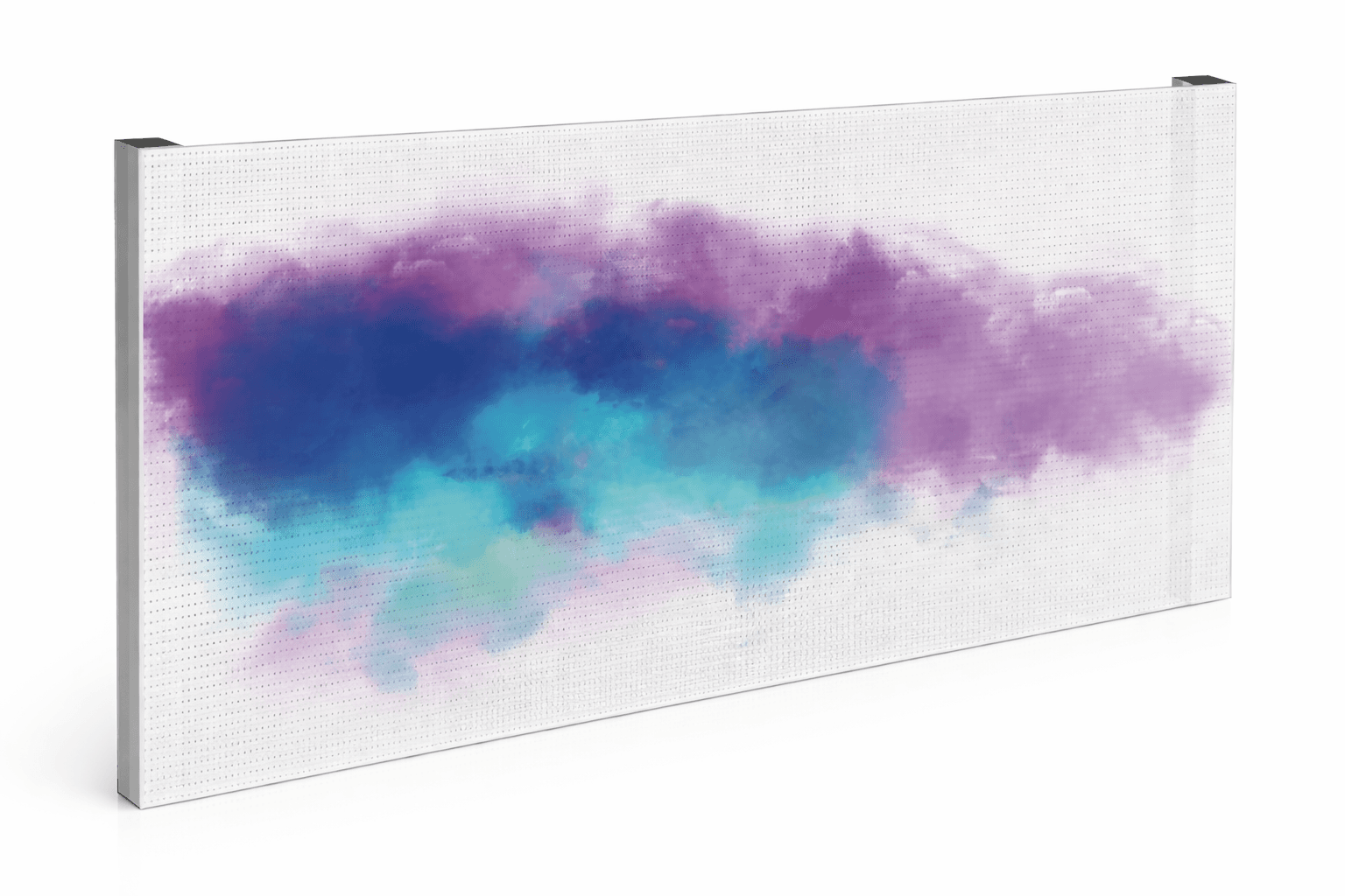 a red, blue and green fluid painting on a black background