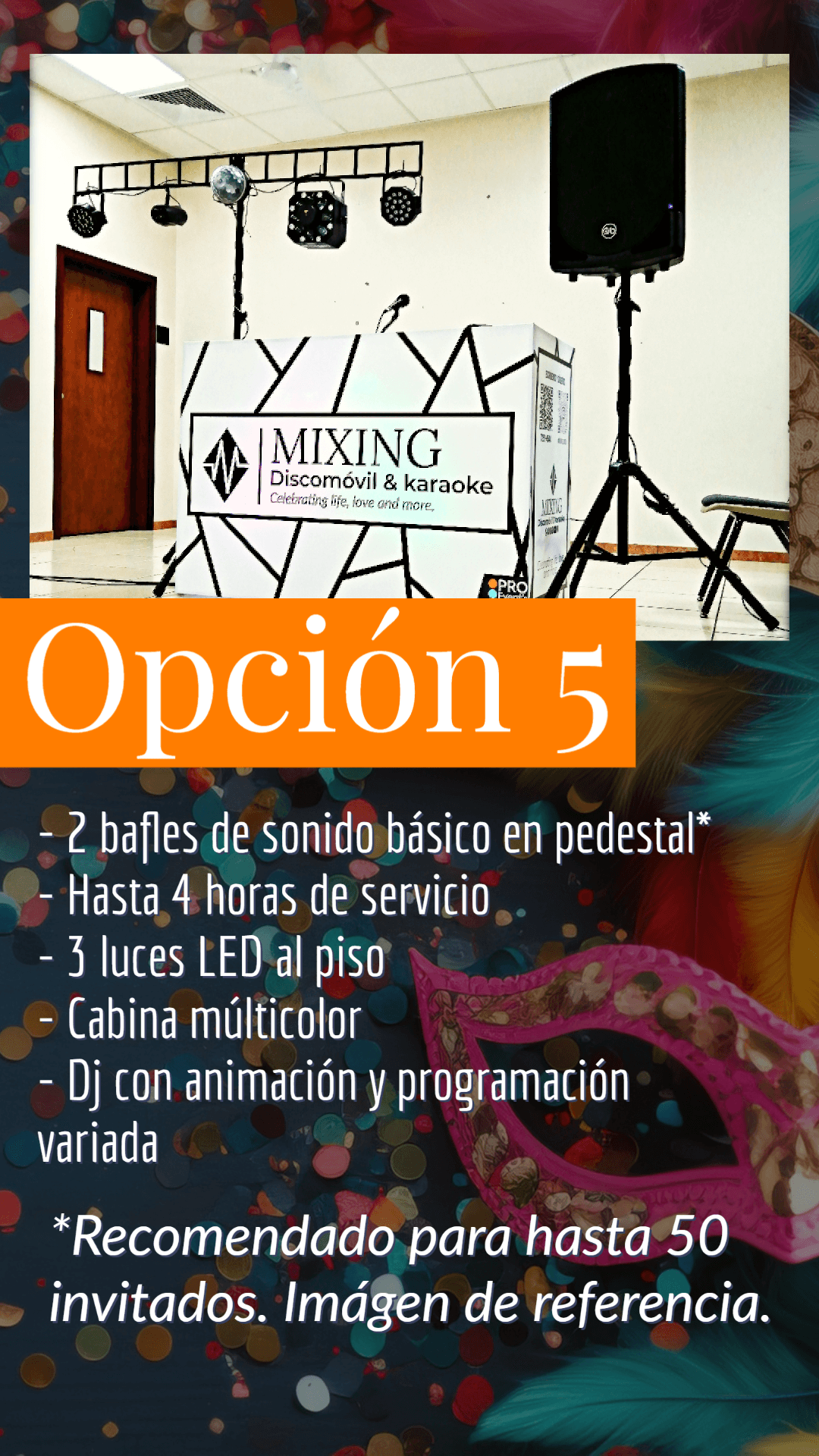 Opción 5 de servicio económico de Mixing Discomóvil