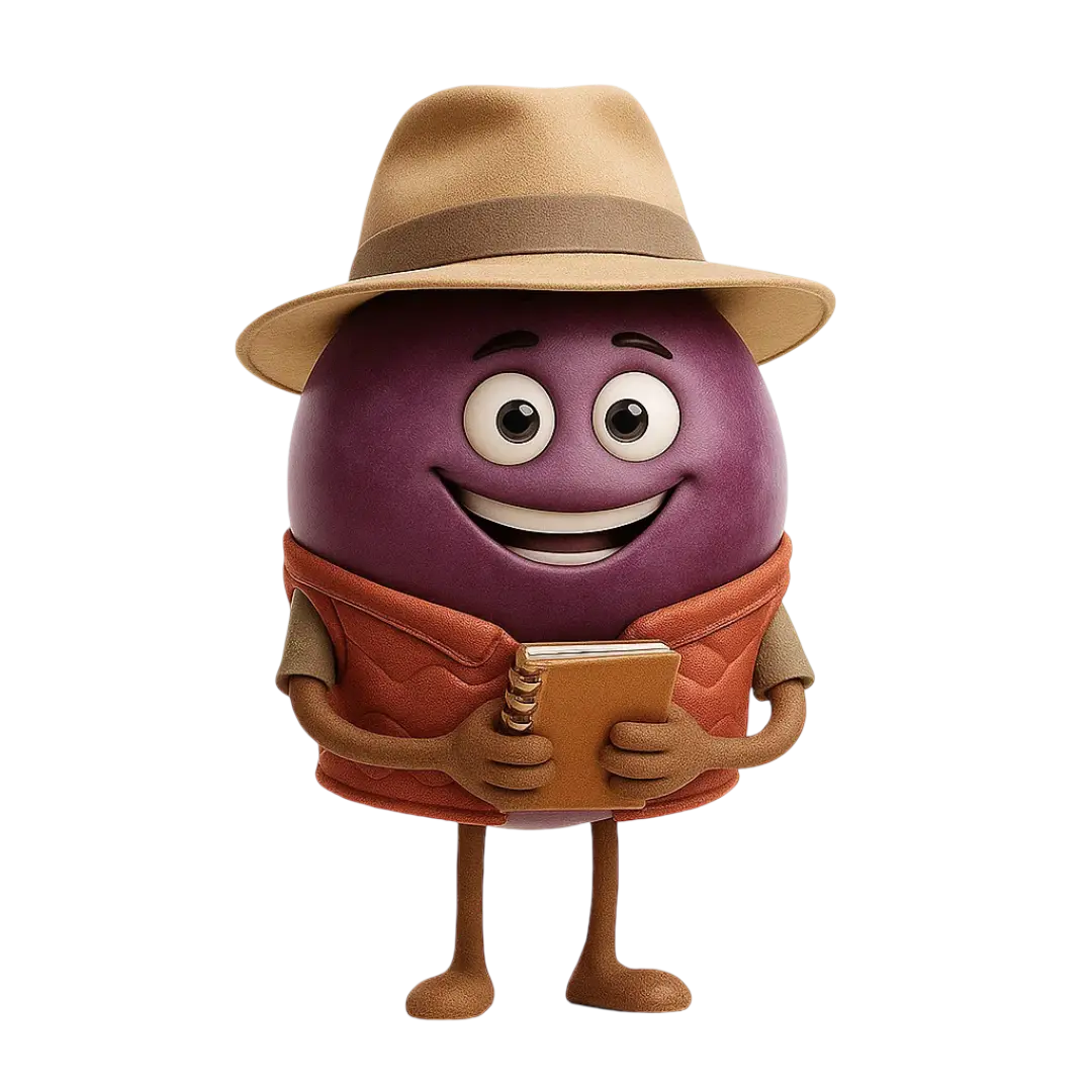 Pinotage grape berry illustration for wine education.