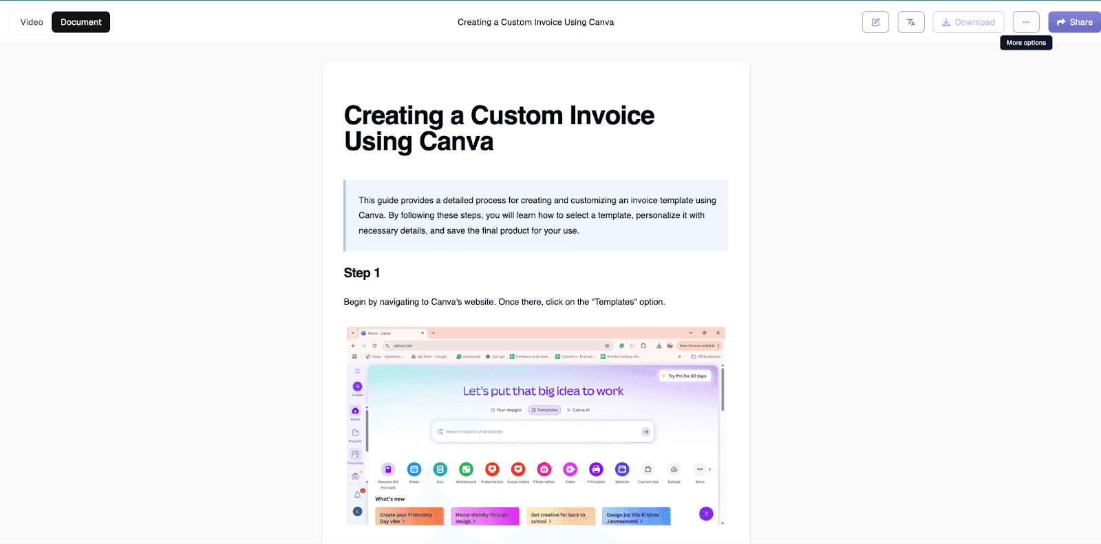 Convert your screen recording into a complete how-to guide with Trupeer’s AI guide&nbsp;