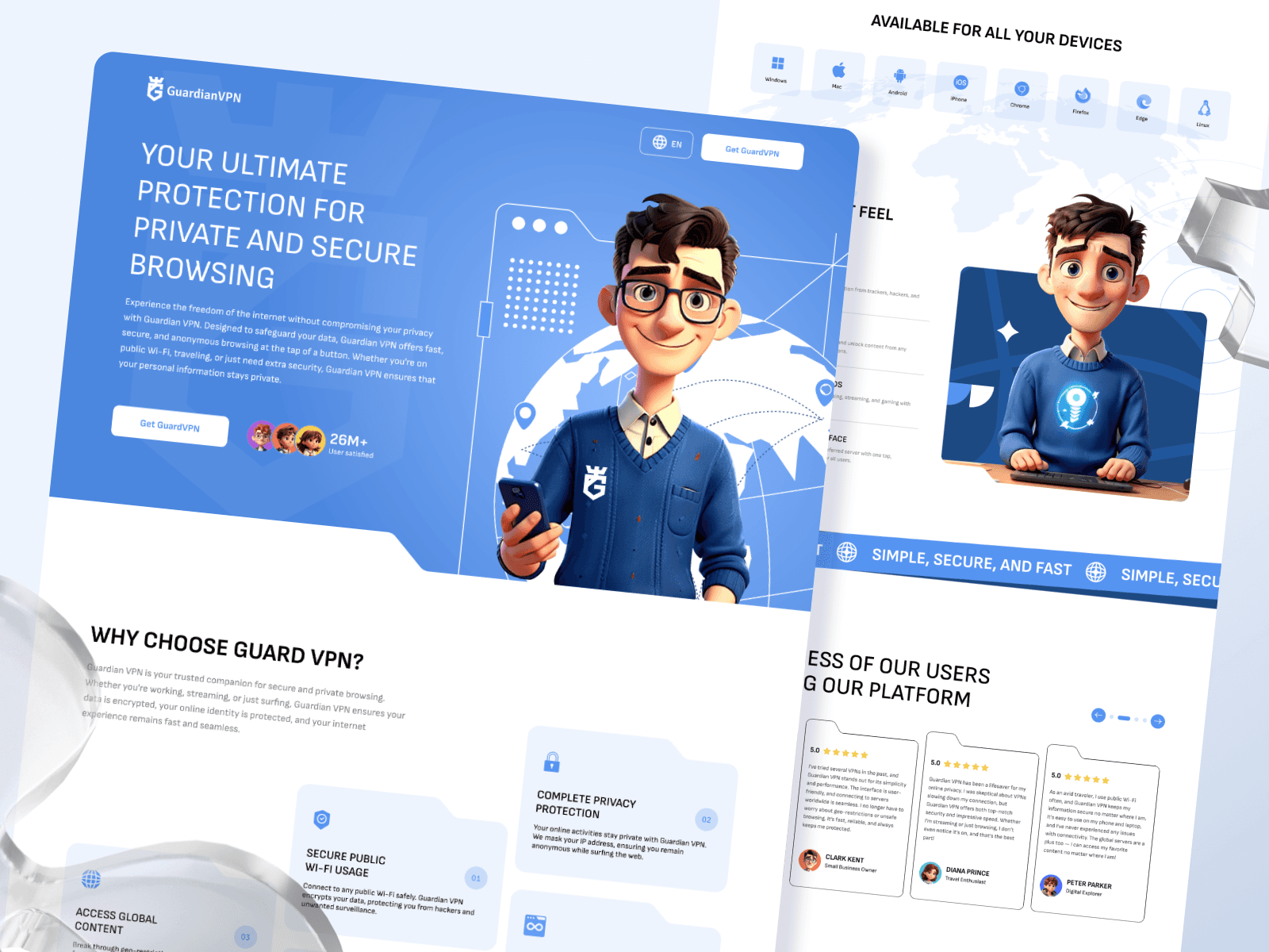 Image of Guardian VPN Website Design