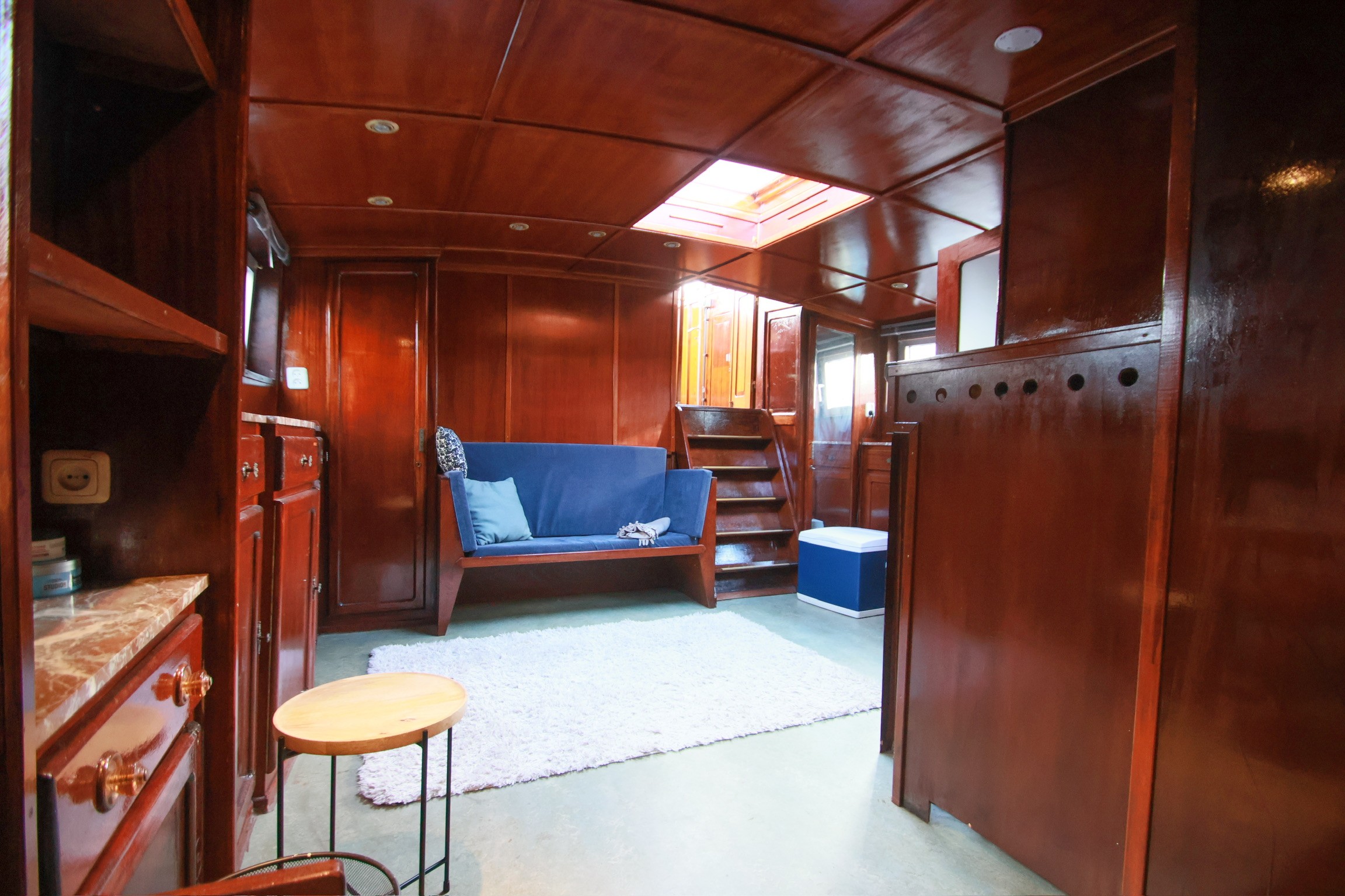 Dining table with leopard wall art