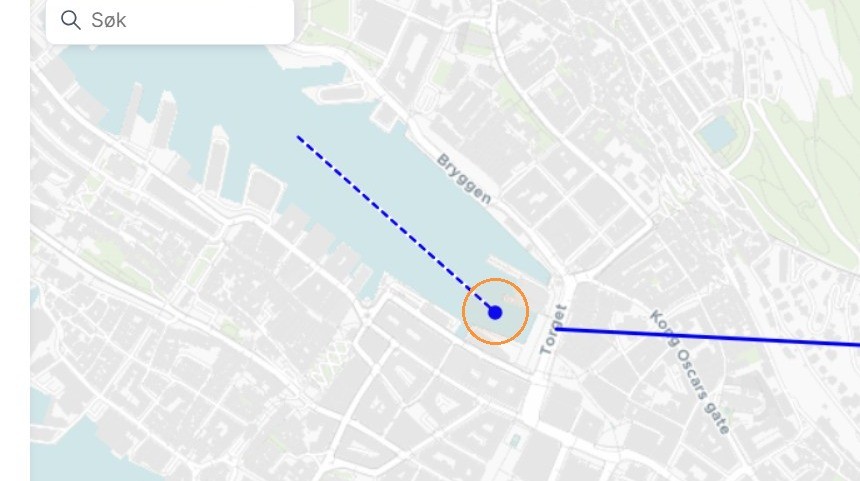 Steg 7: Vi tegner en ny linje i havnen.