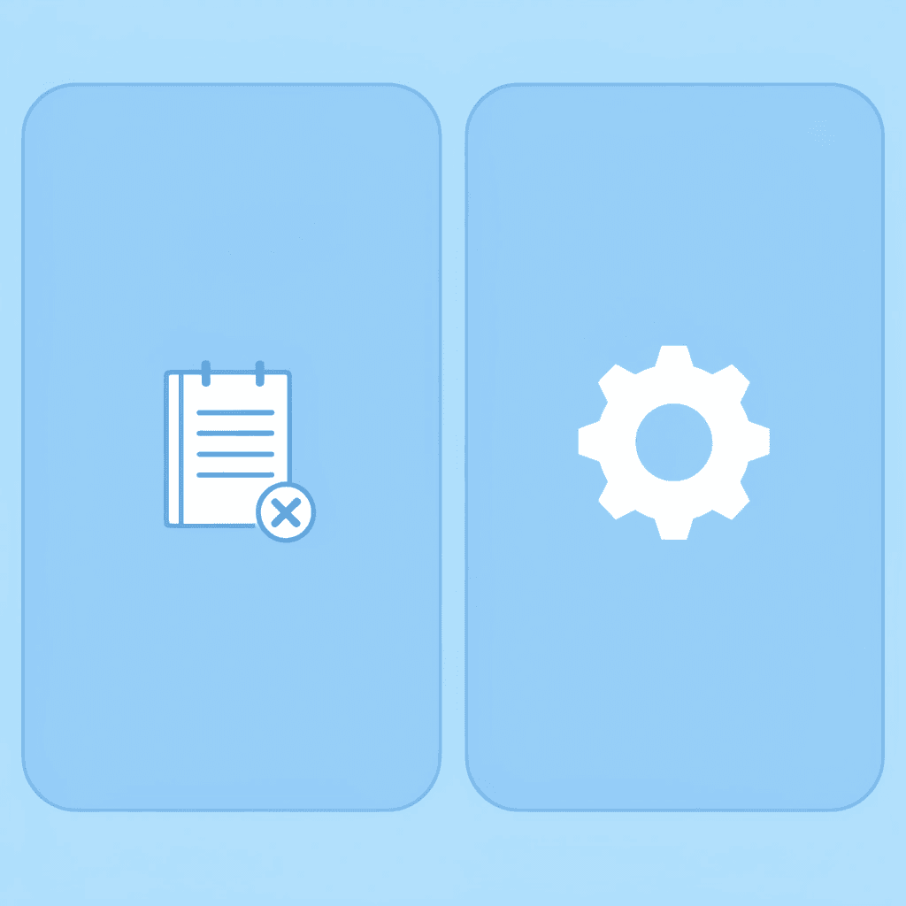 Comparison showing manual knowledge management versus an AI-powered automated system