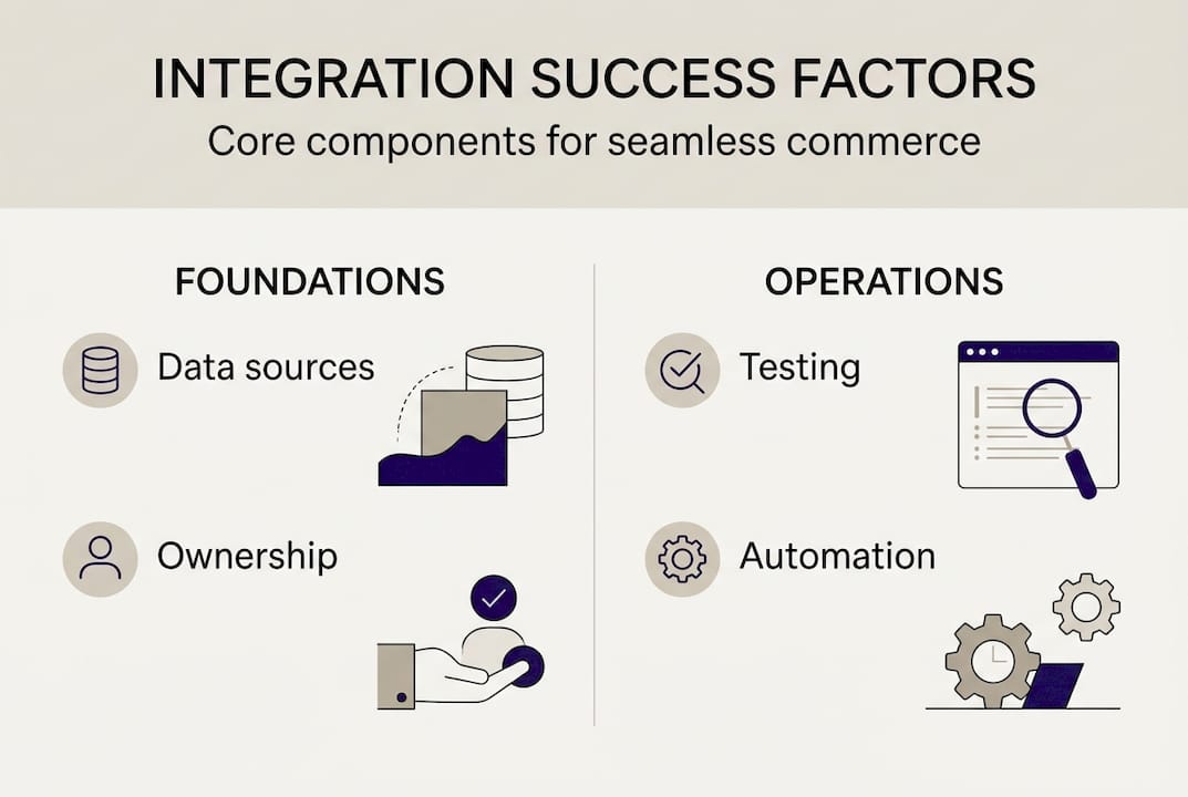 Infographic of key commerce integration factors